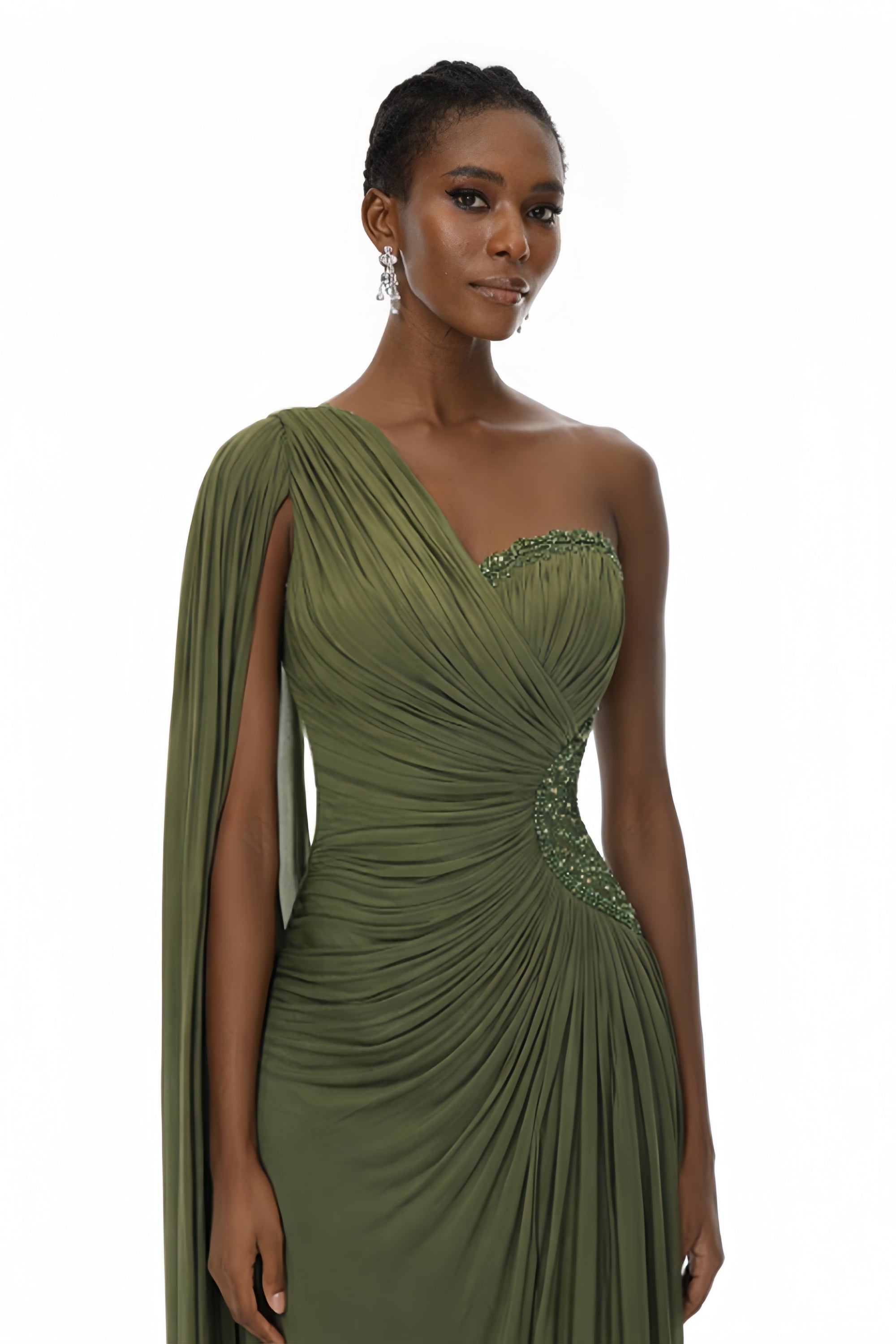 One Shoulder Ruched Maxi Dress