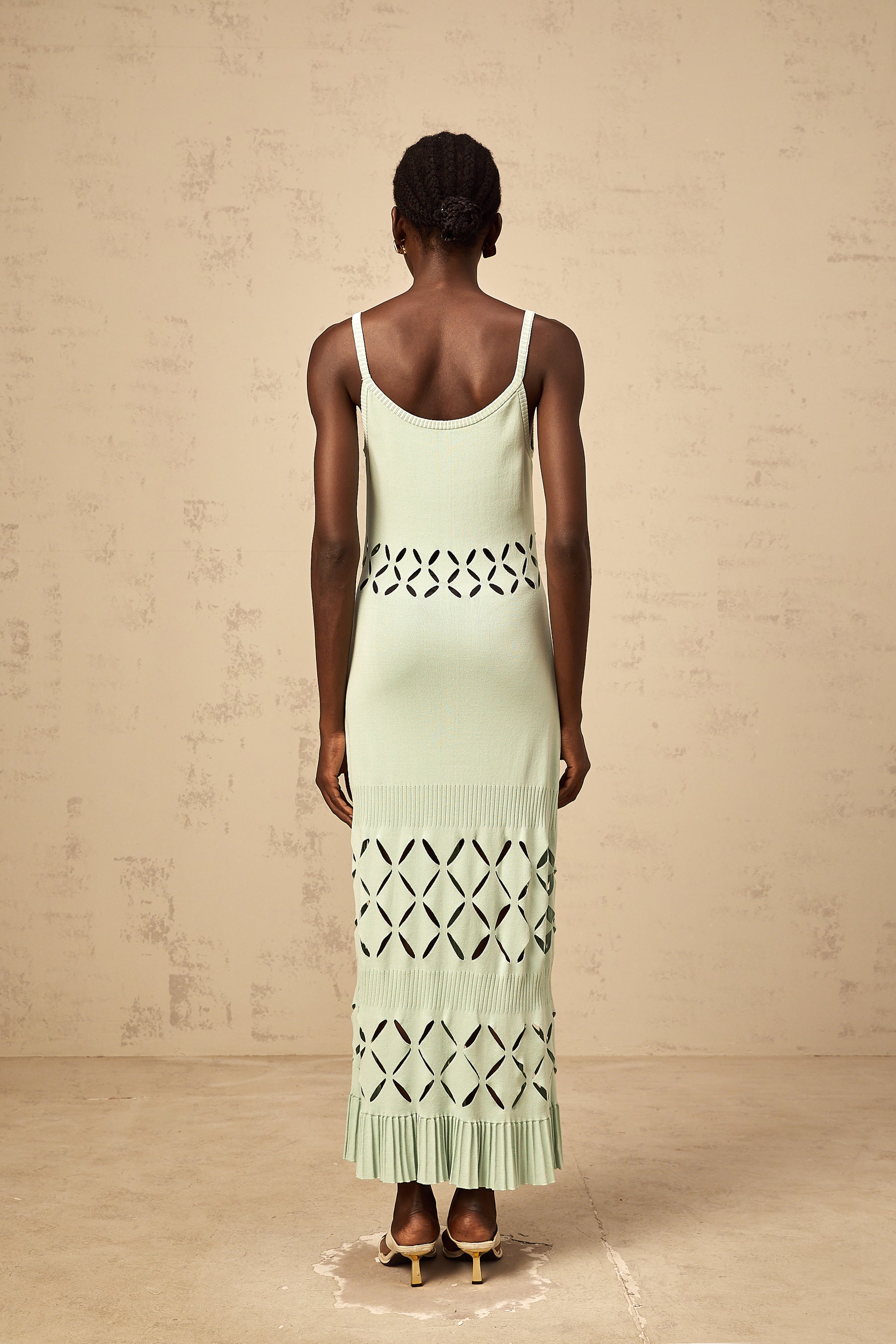 Léonore green cut-out knitted maxi dress (Final Sale-US Only)