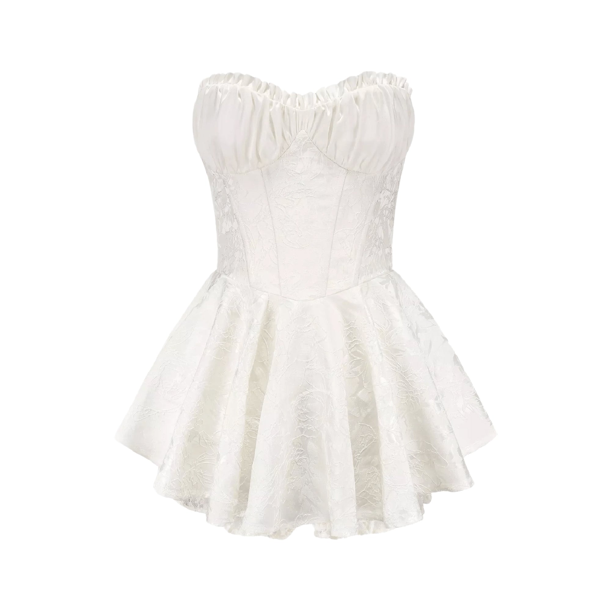 Airina lace-embroidered flared mini dress