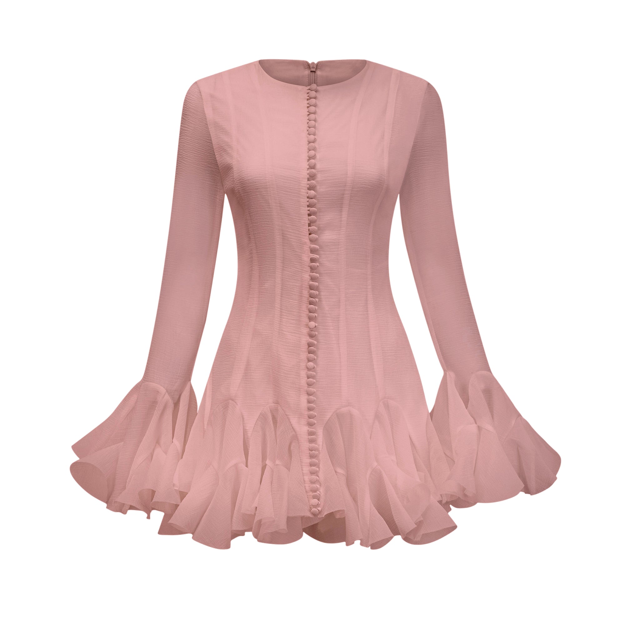 فستان أناييس قصير شفاف وواسع من الأسفل