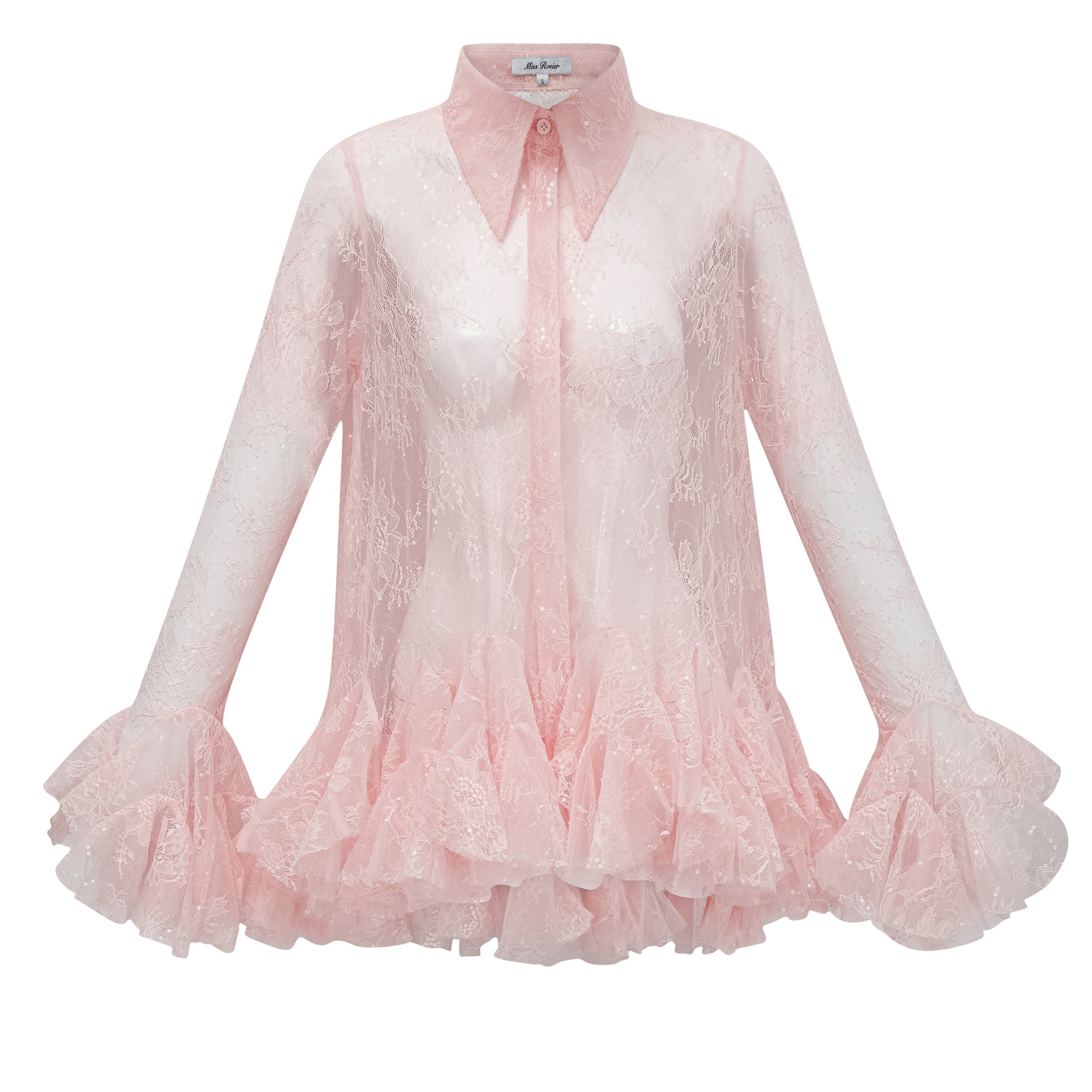 بلوزة إنغريد من الدانتيل بتصميم بيبلوم محايد