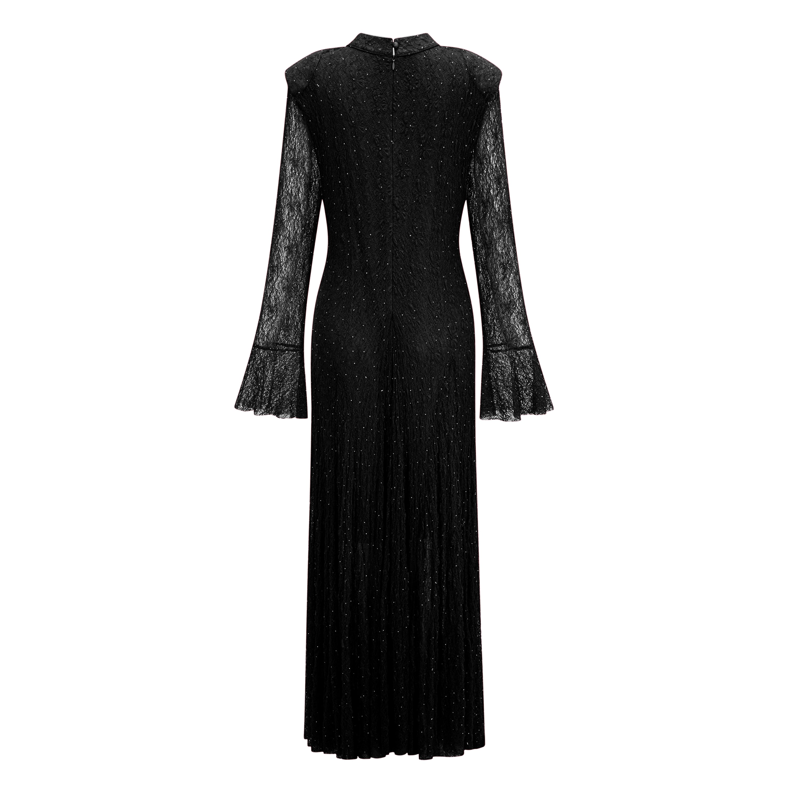 Justyna Rotes Strassbesetztes Guipure-Spitzen-Maxikleid