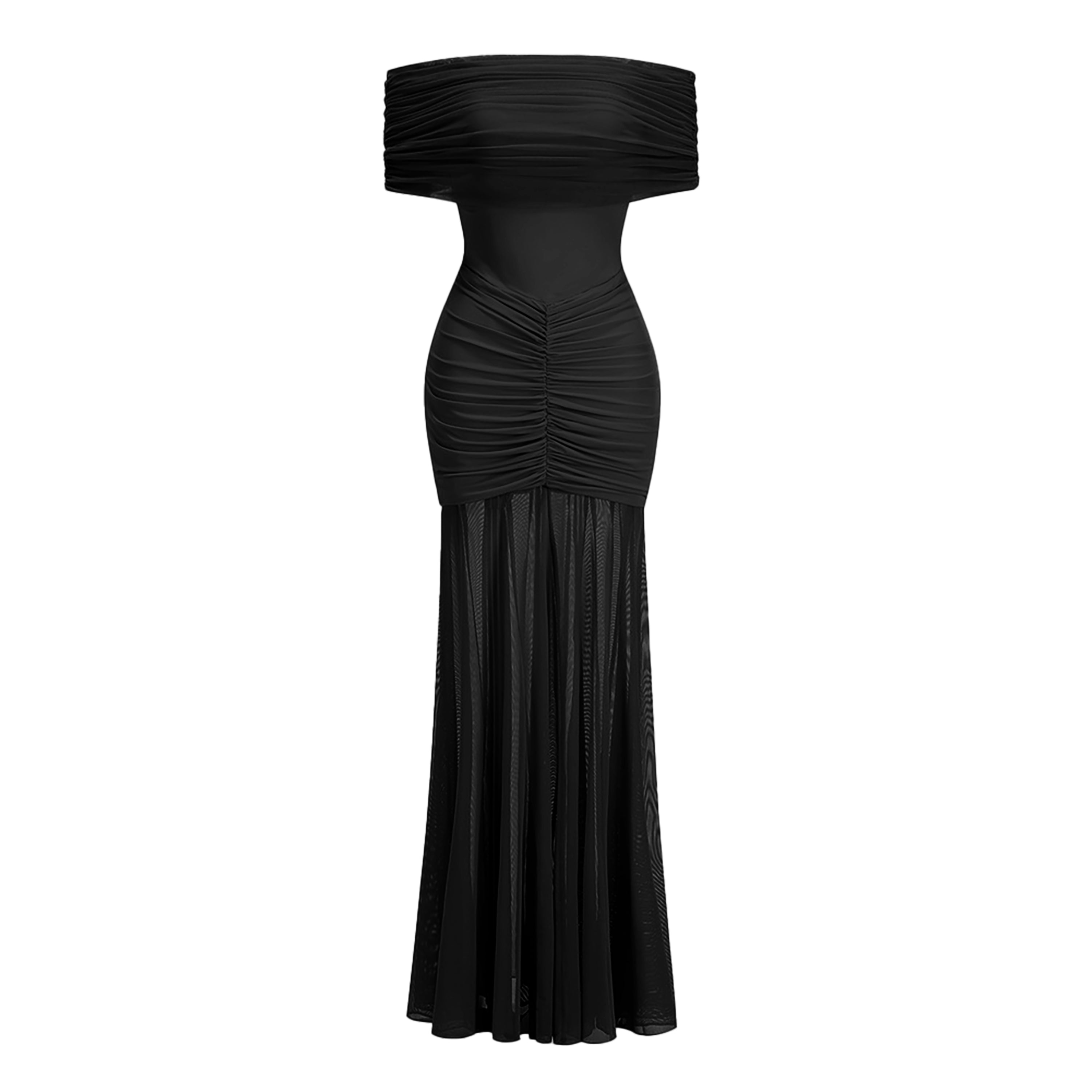 Ninon tulle-panel smocked maxi dress