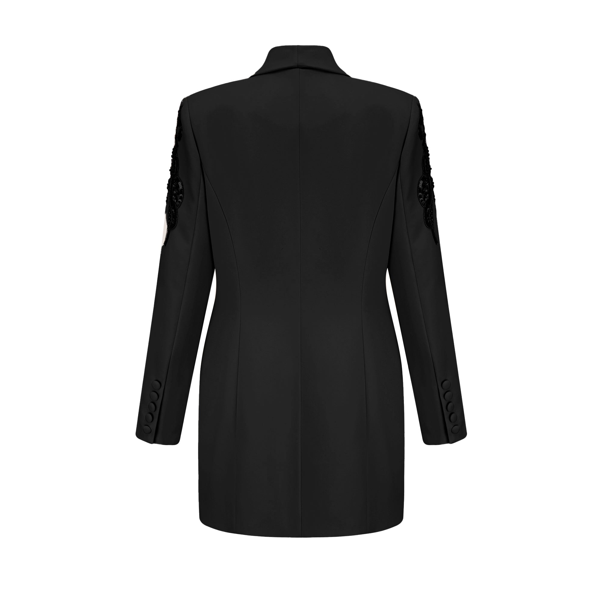Éléna – Schwarzes Blazerkleid mit Paillettenverzierung