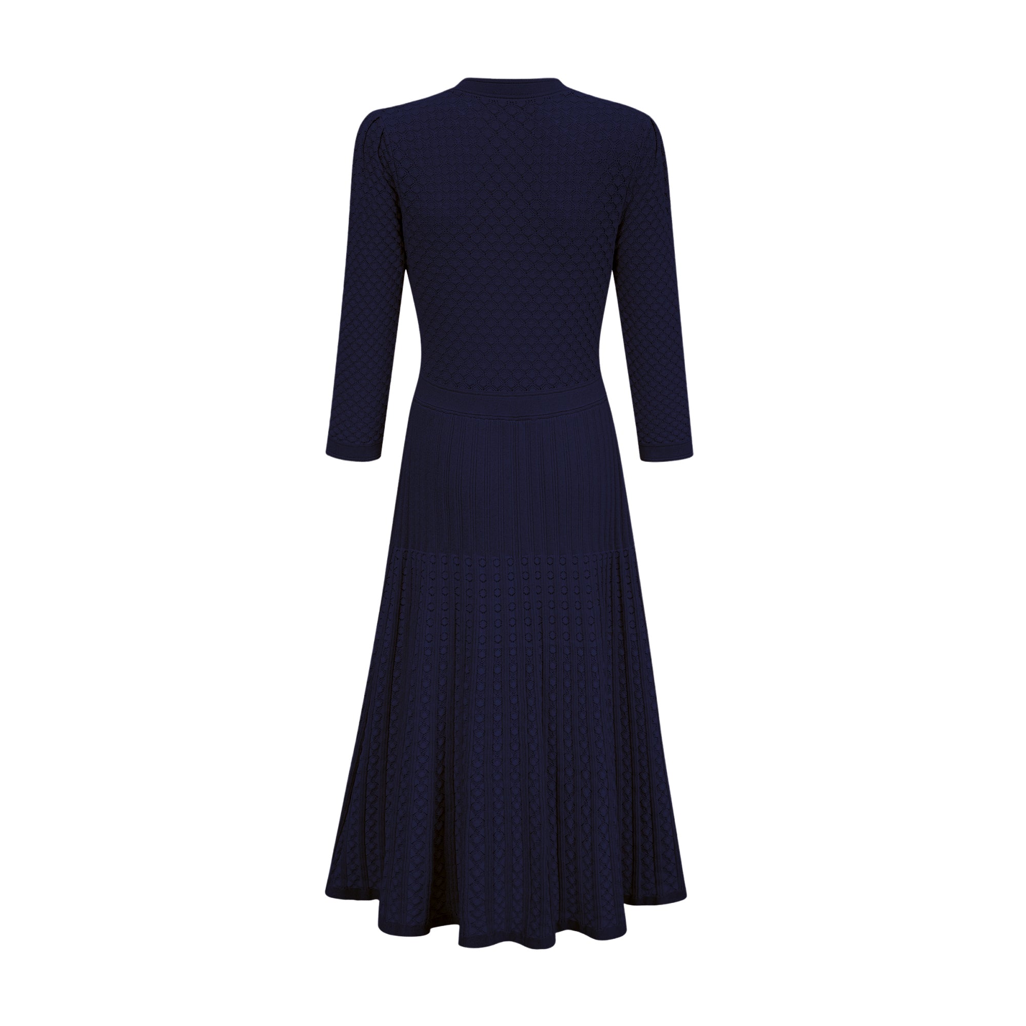 Élodie knitted long-sleeve midi dress in Blue