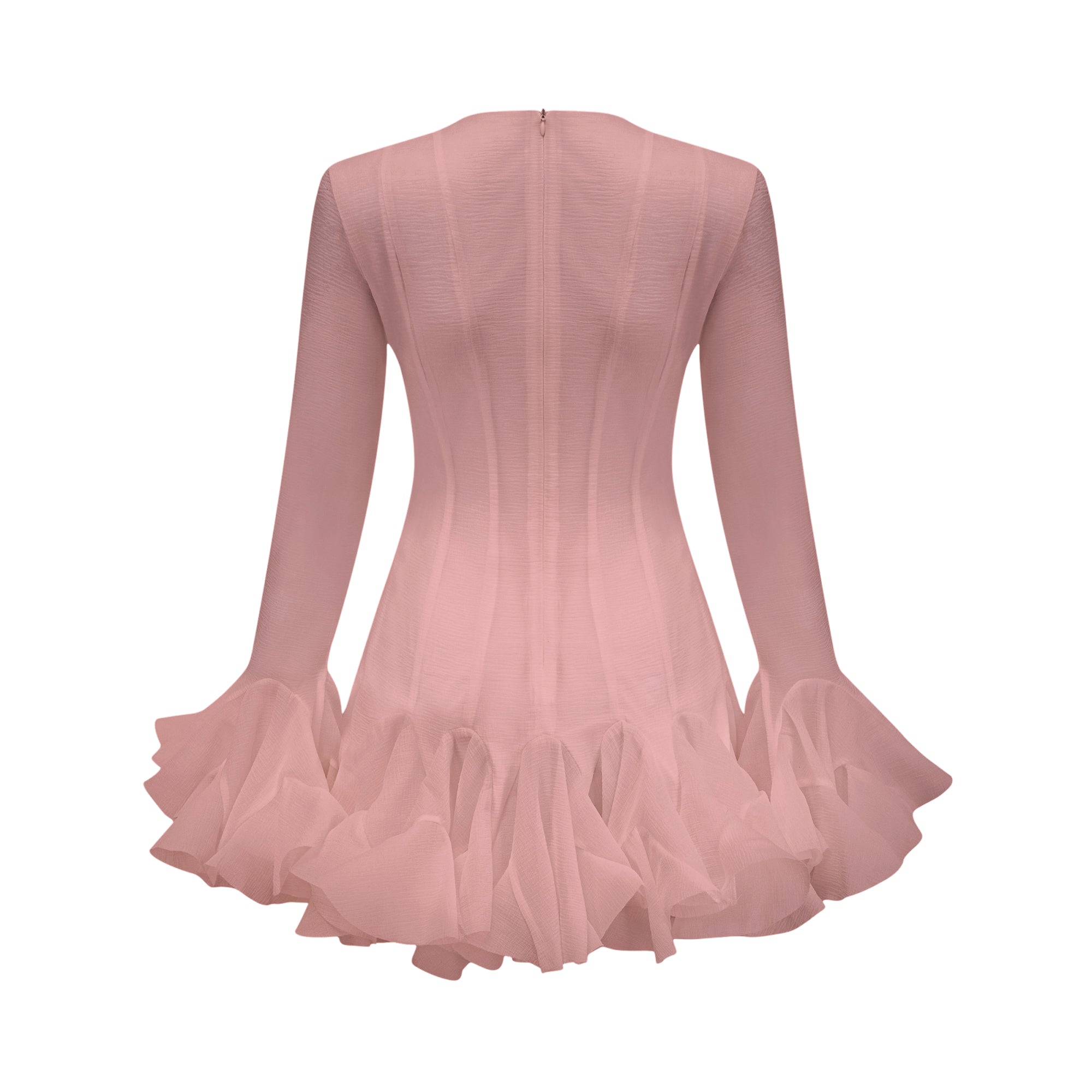 فستان أناييس قصير شفاف وواسع من الأسفل