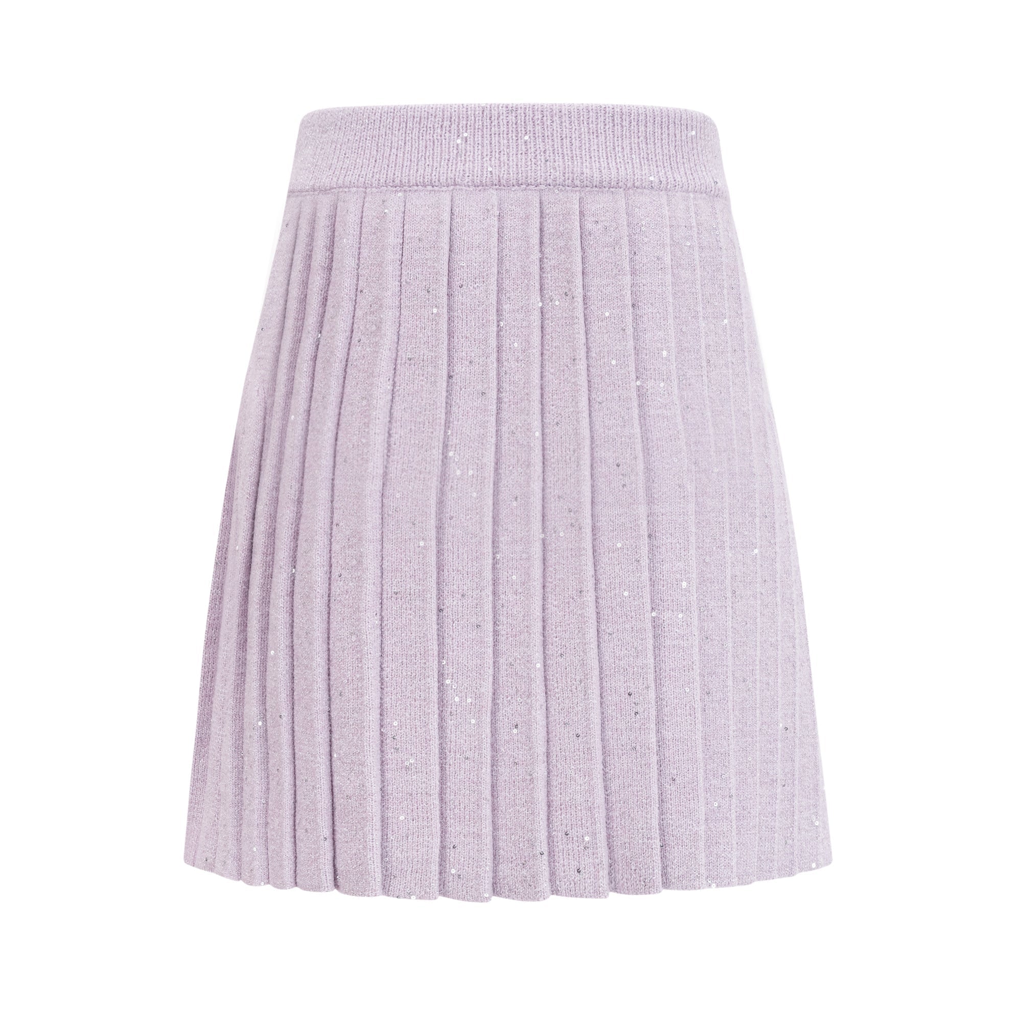 طقم جاكيت وتنورة متناسقين من Fabienne بتفاصيل الترتر باللون الأرجواني