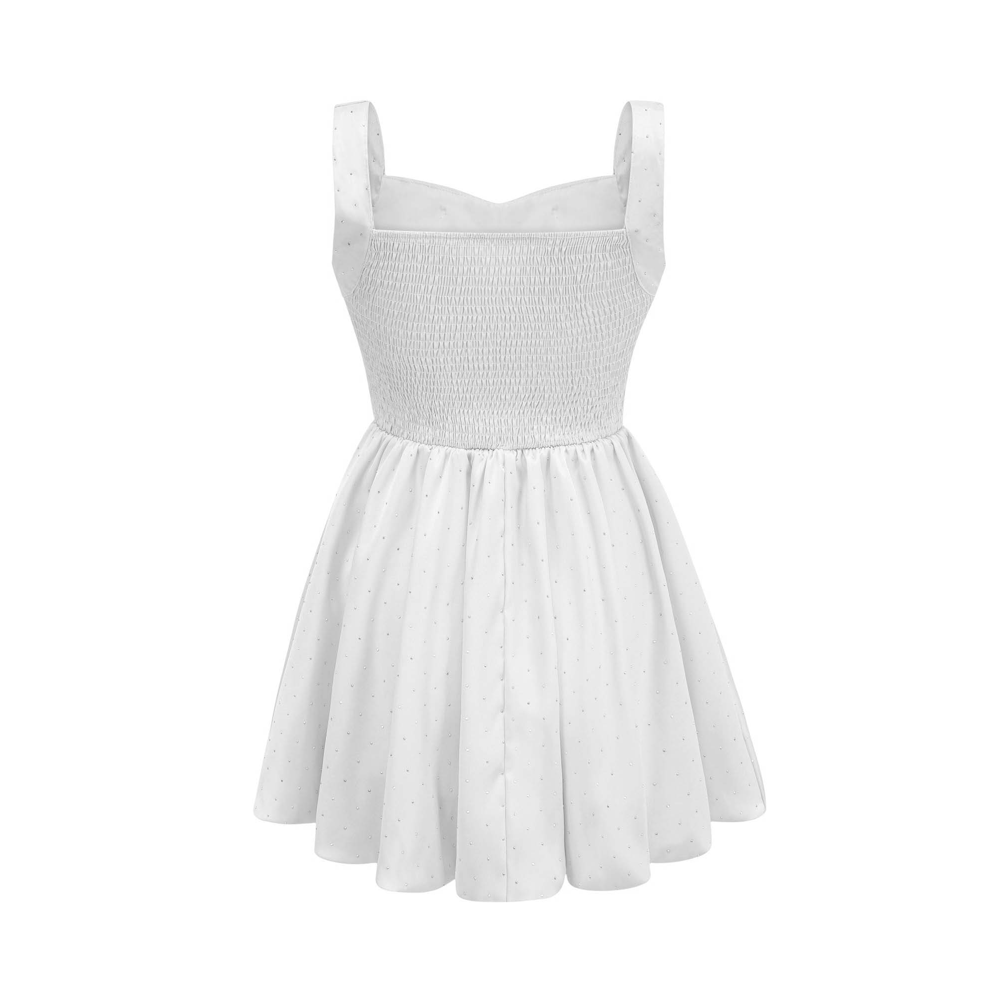 فستان Keeya قصير مزين بأحجار الراين