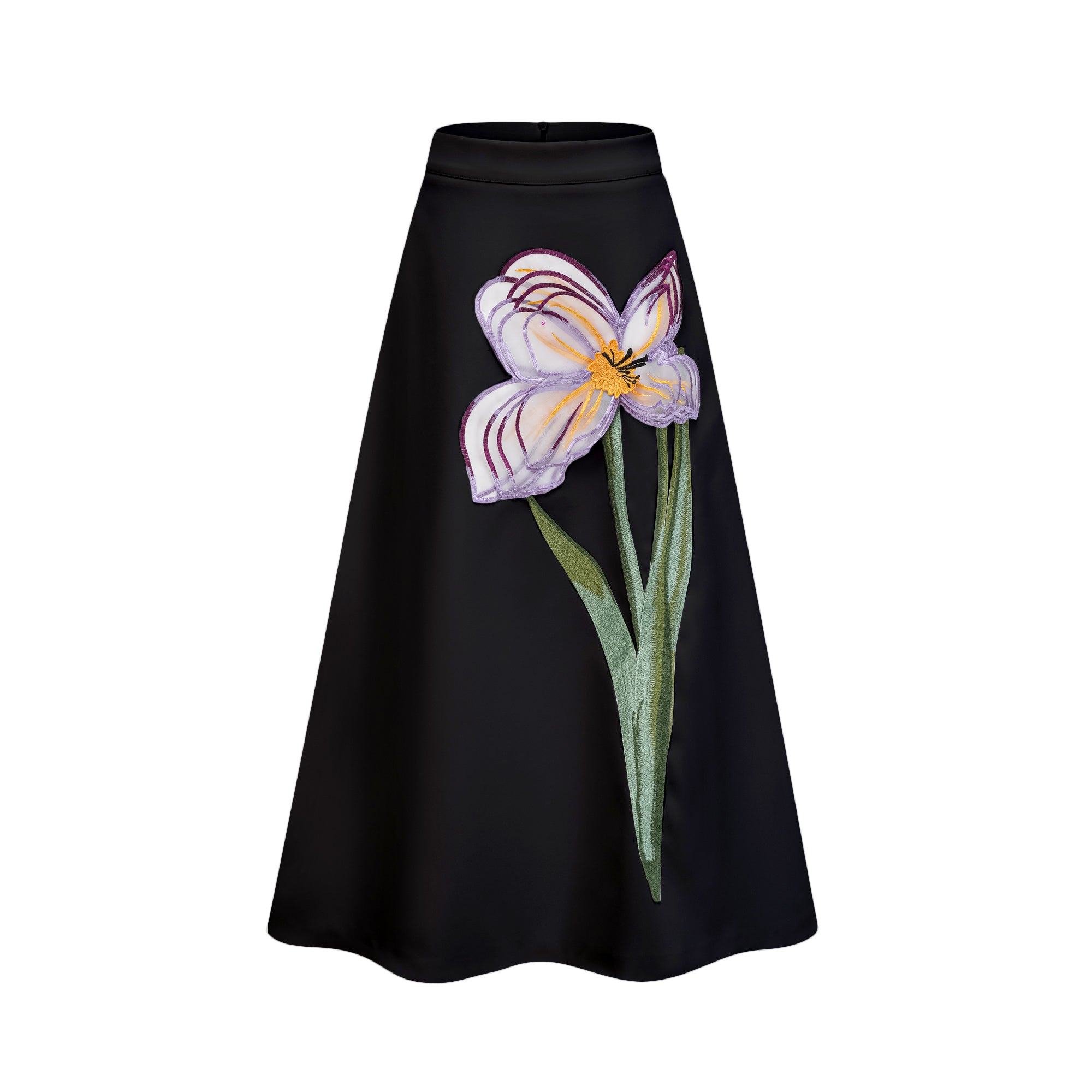 طقم إيرين بلاك المتطابق المطرز بالترتر والزهور