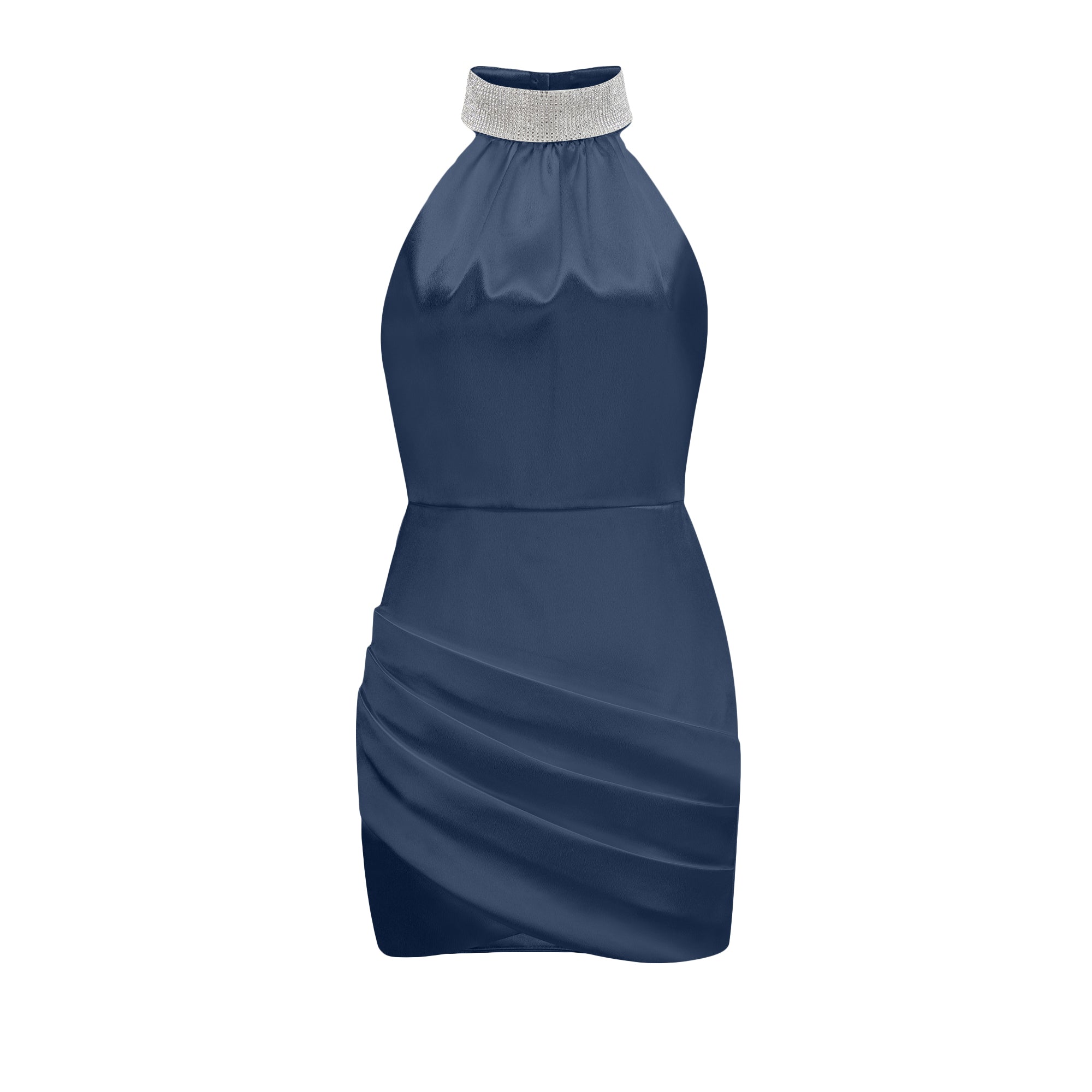 فستان قصير غير متماثل مزين بتفاصيل تاهيتي (بيع نهائي - الولايات المتحدة فقط)