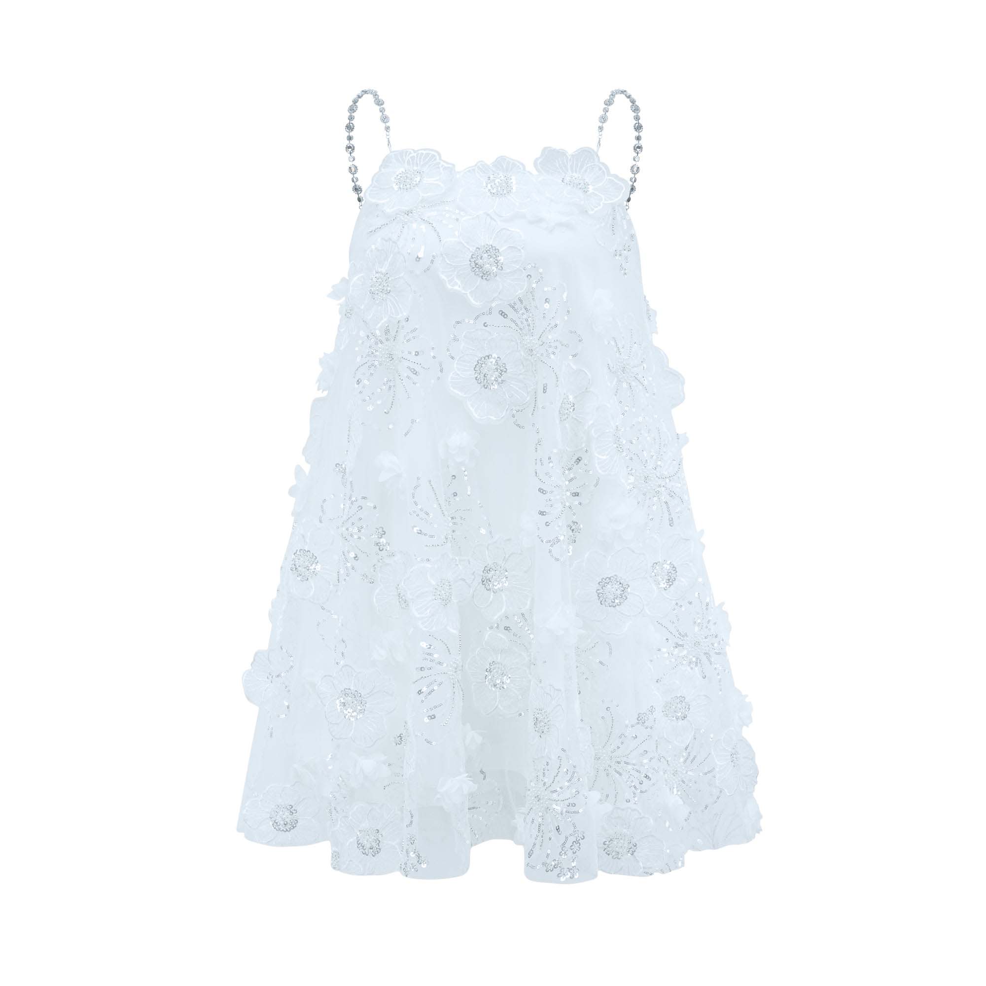 فستان سوزيت القصير المزين بالكريستال