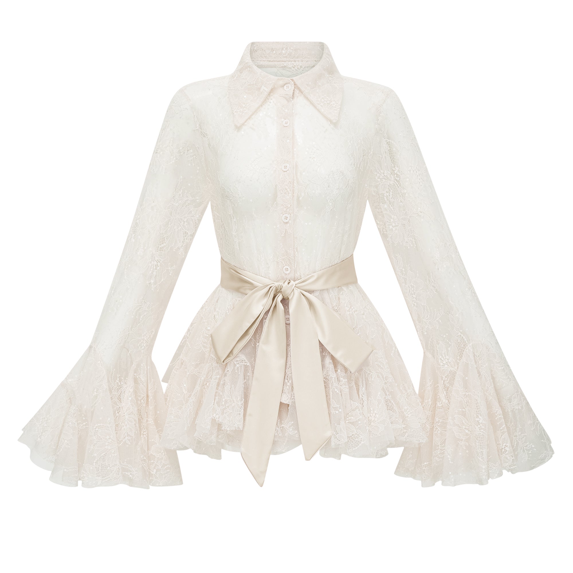 طقم بلوزة وفستان شبه شفاف من فاديلة