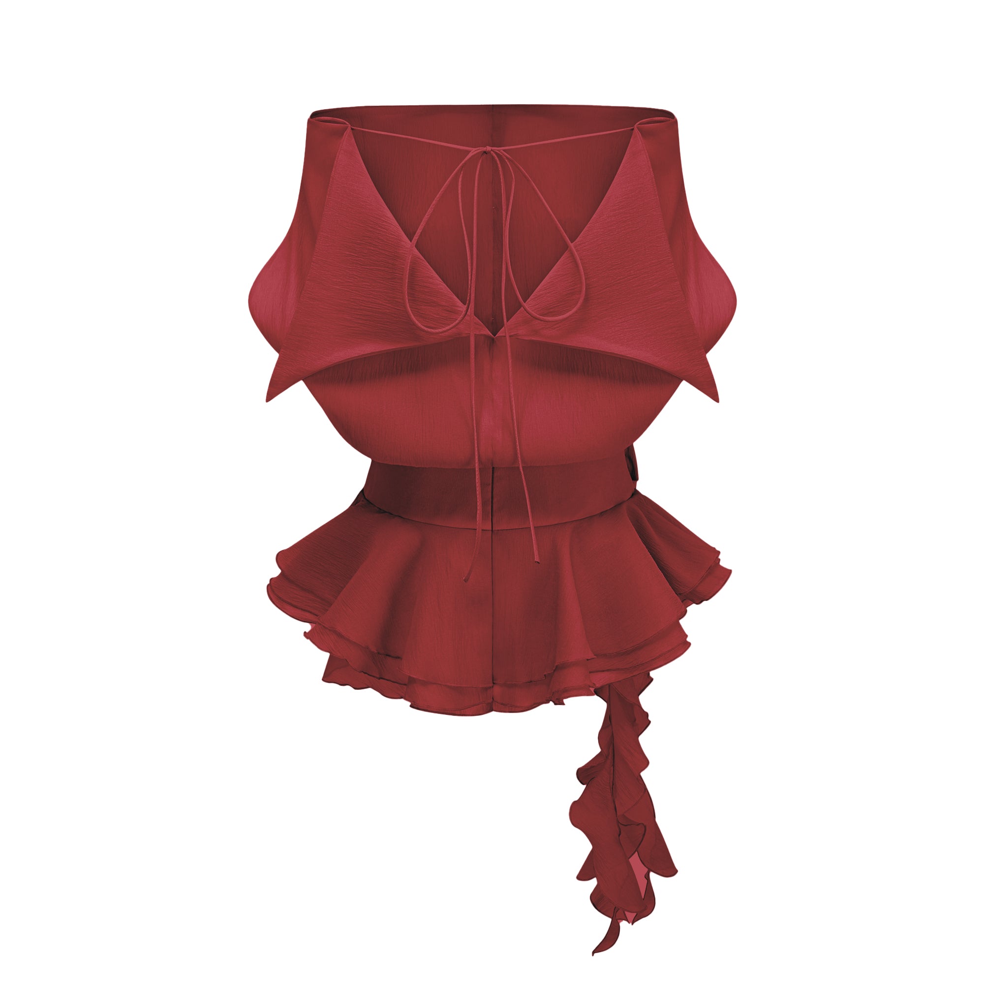 فستان قصير بكشكشة وأبليكة زهور من تصميم Amélie