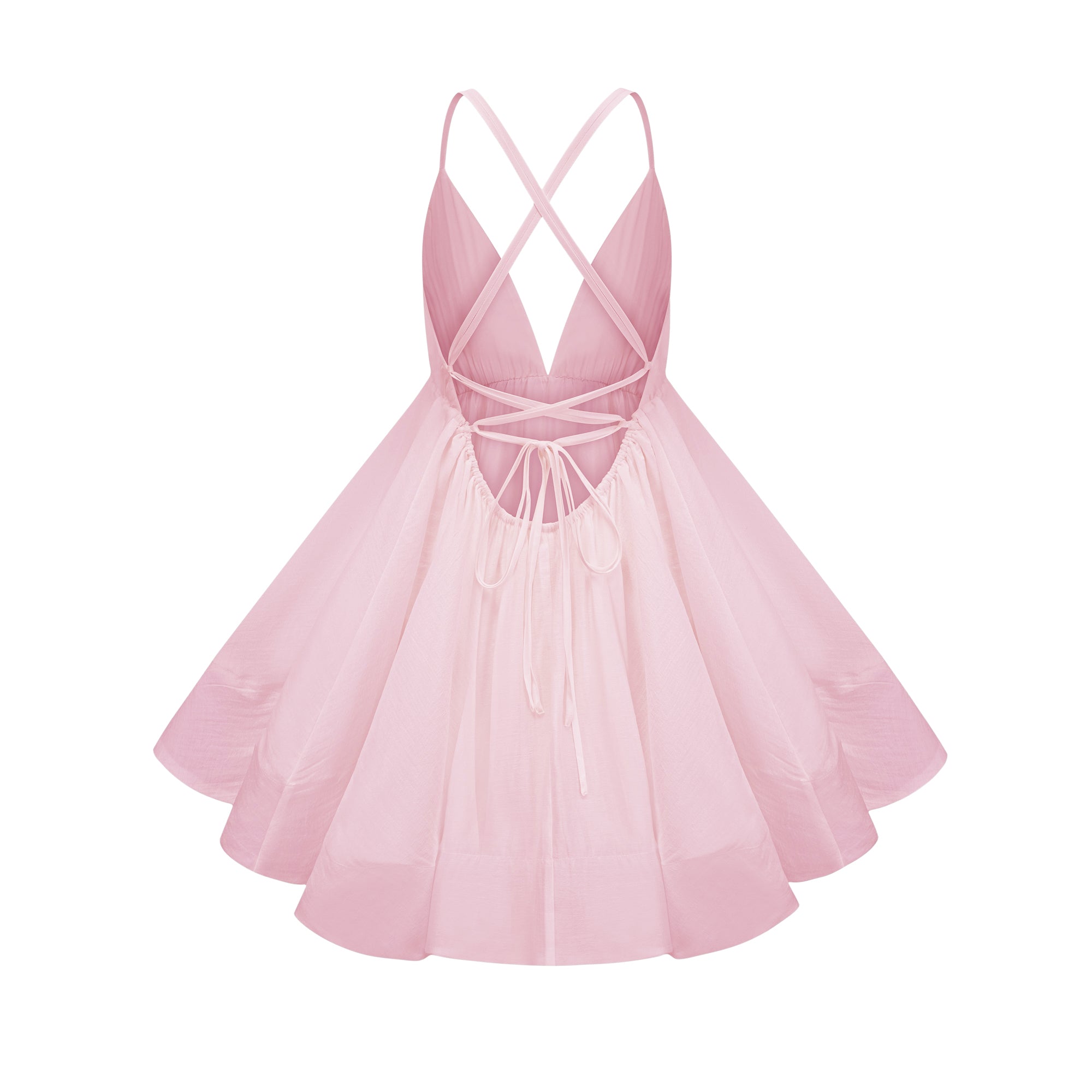 فستان كوينسي الأبيض القصير المكشكش