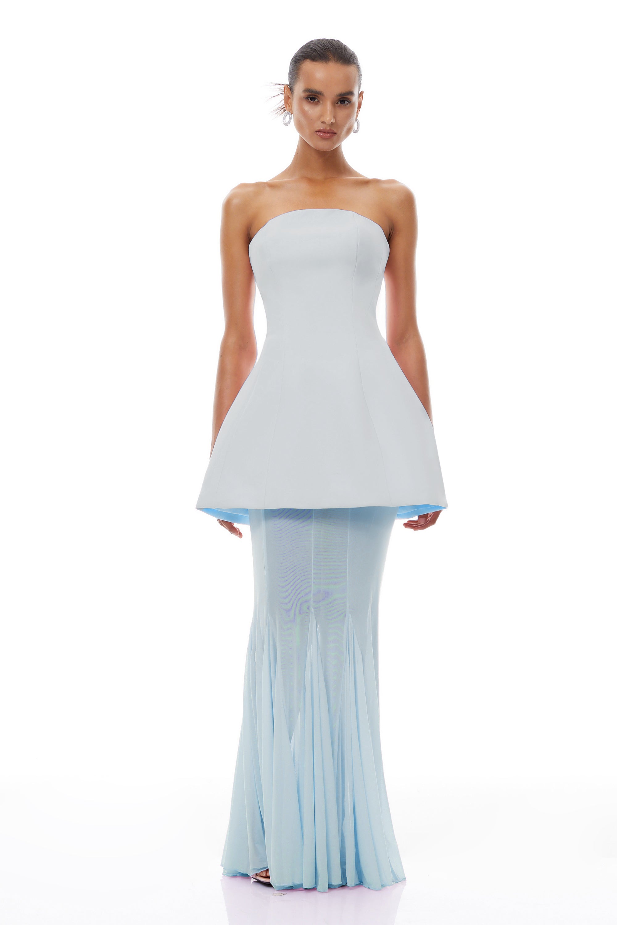 مجموعة فستان كورساج أسود و تنورة شبكية من ميلاني