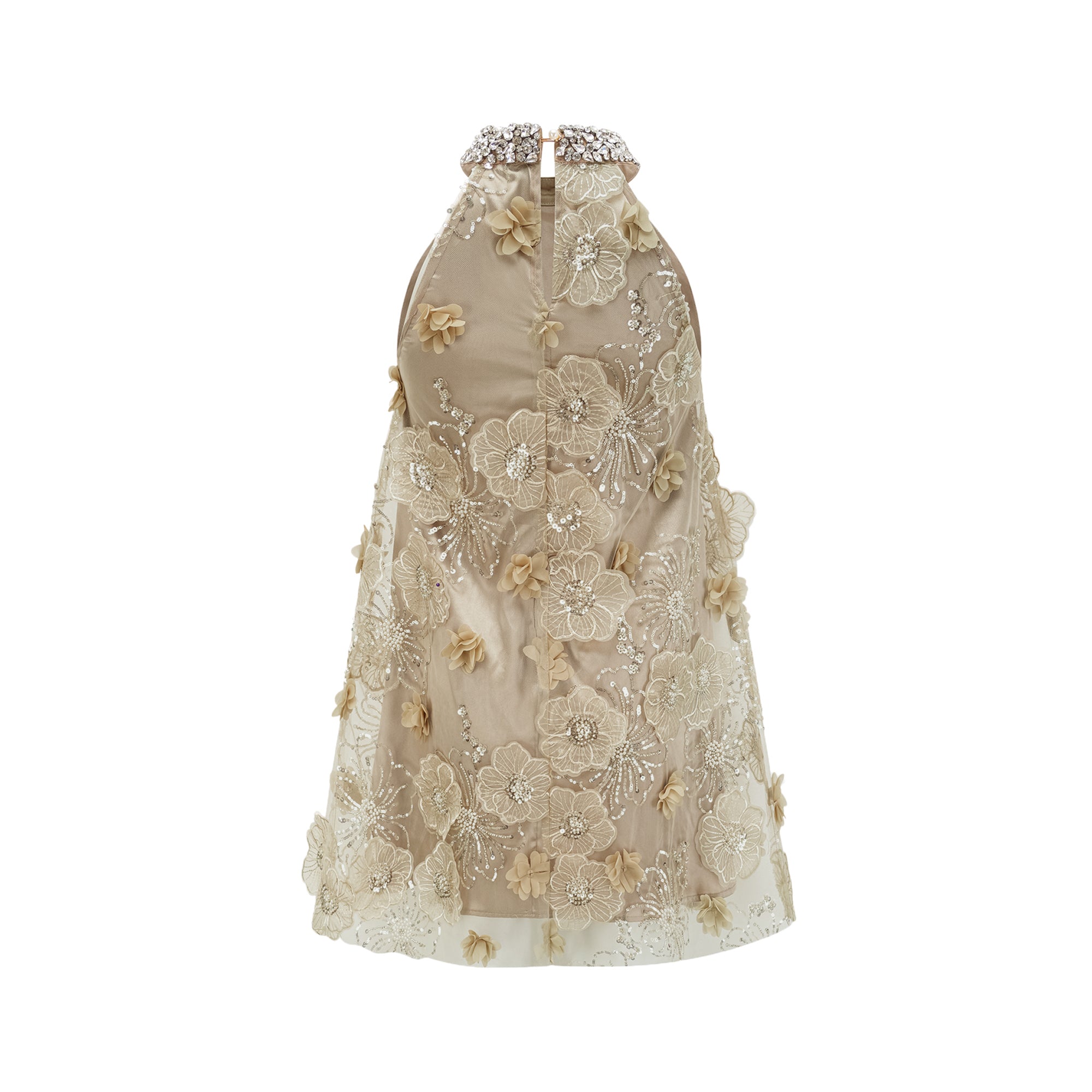 فستان ليان قصير مزين بالزهور