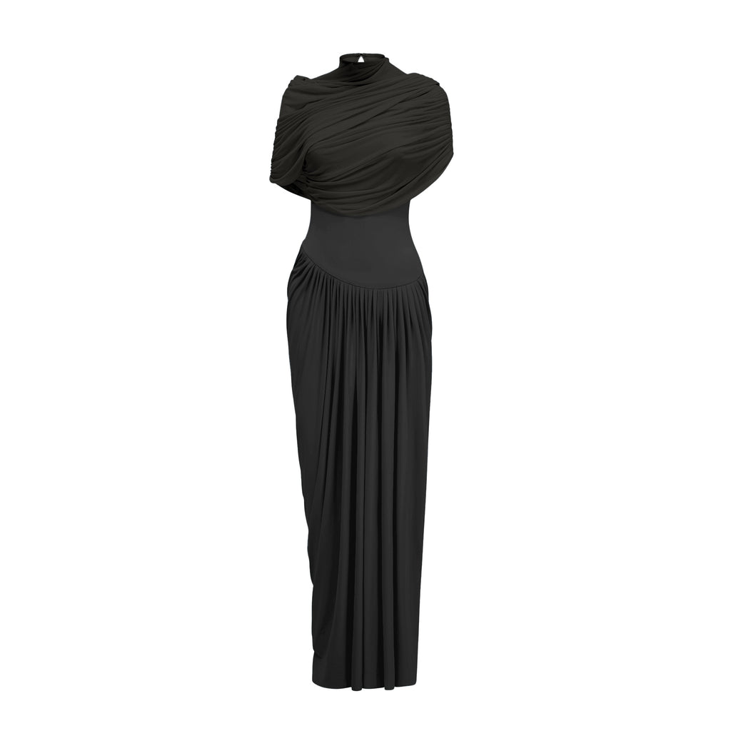 Women's Asymmetric Pleated Maxi Dress main image 0