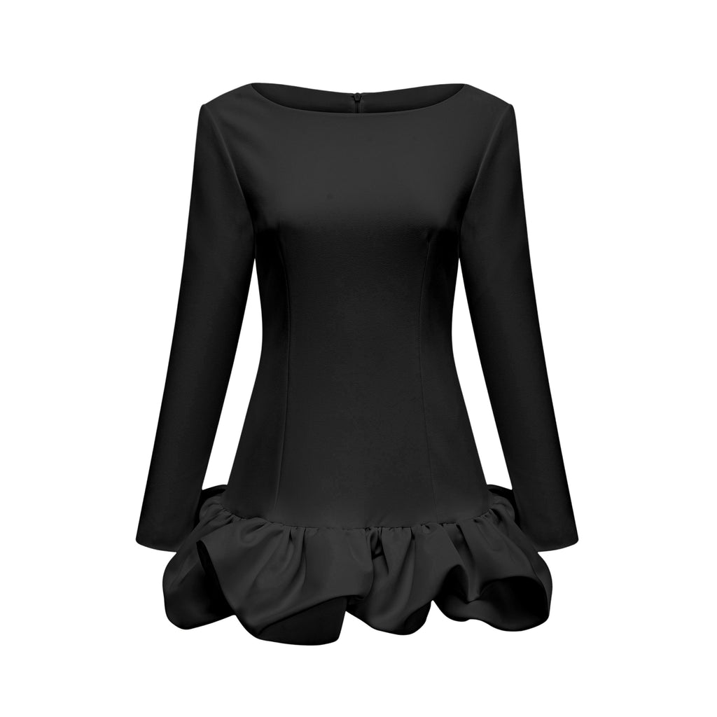 Kloe Bubble Skirt Strapless Mini Dress - White/Black main image 0