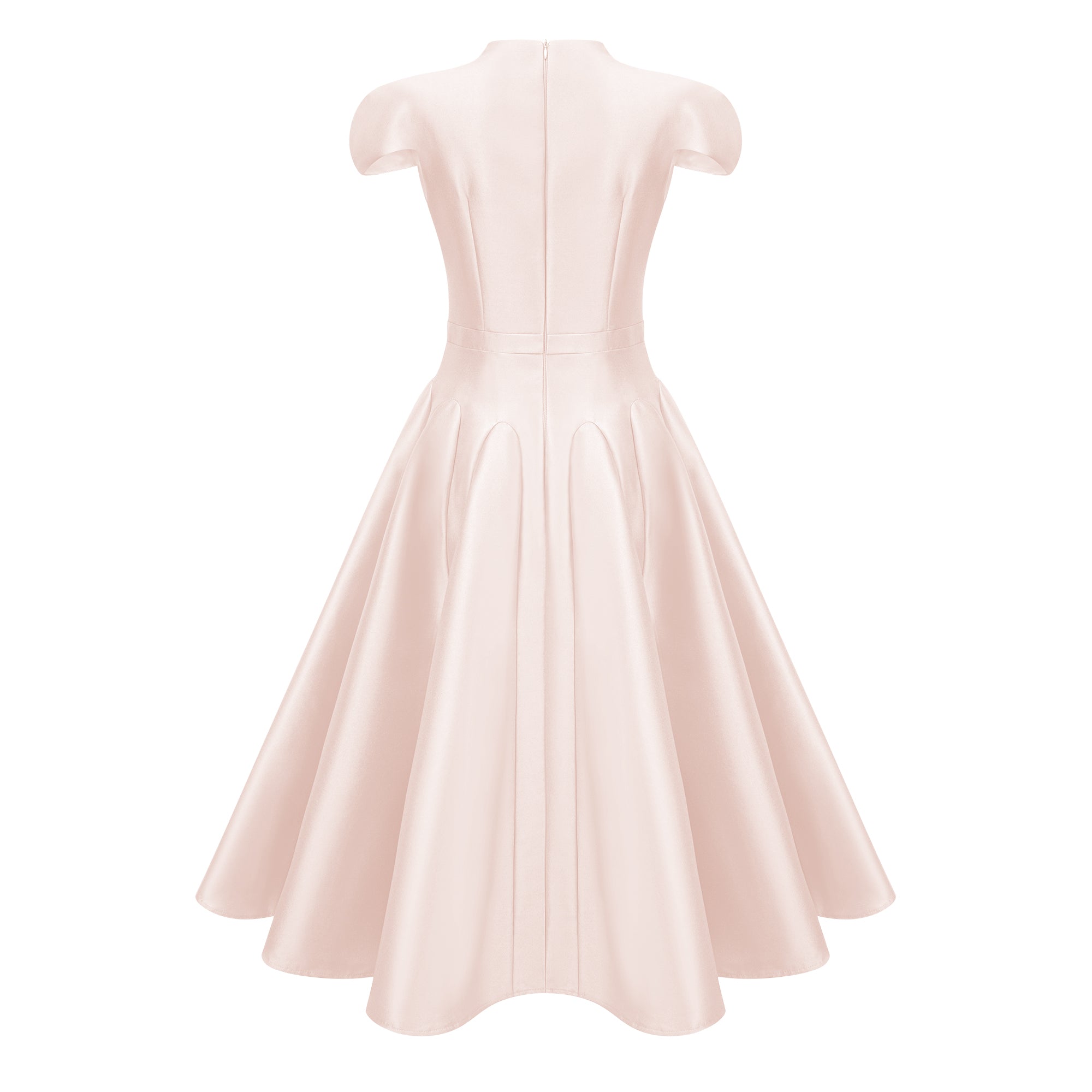 Aventin Pink Godet Design Midi Dress