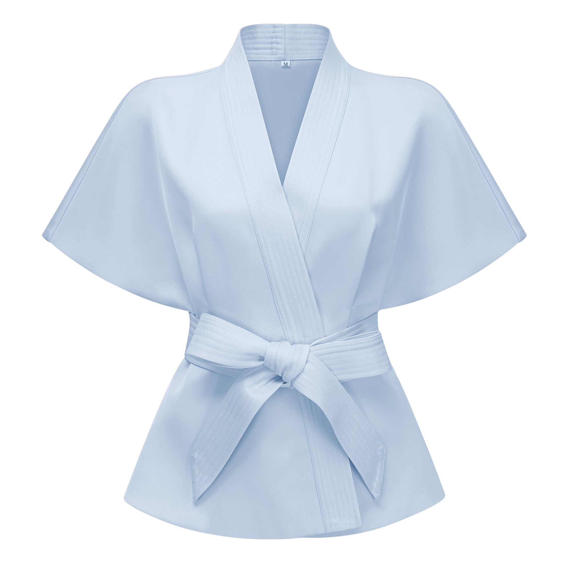 Johanna Blue Self-Tie Blouse & Skirt Set