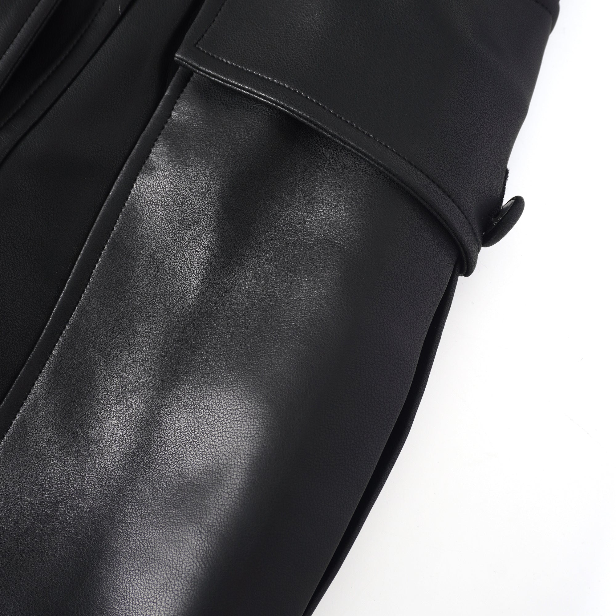 Amarante Black Double-Breasted Leather Mini Dress