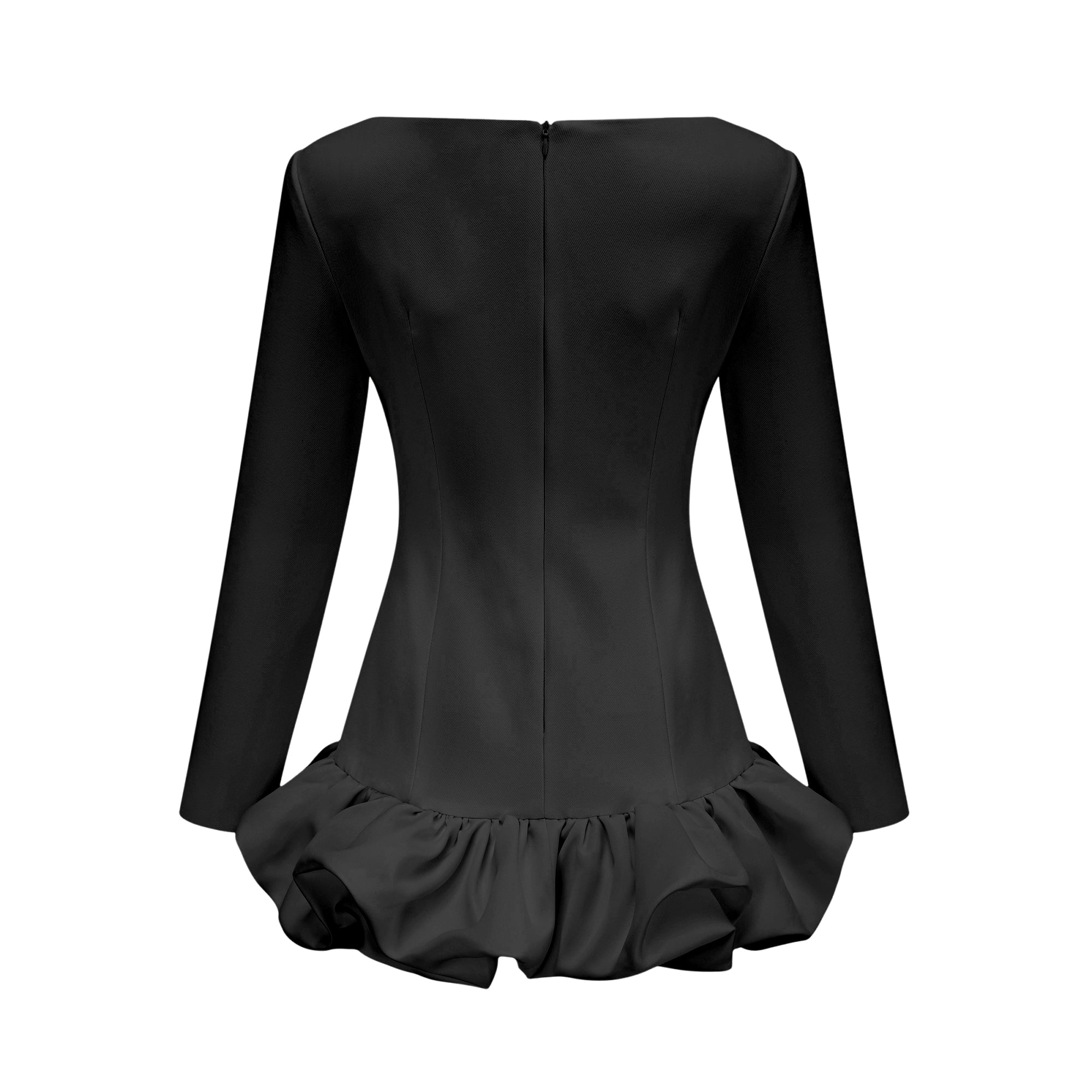 فستان قصير من Elodie بتصميم تنورة فقاعية باللون الأسود