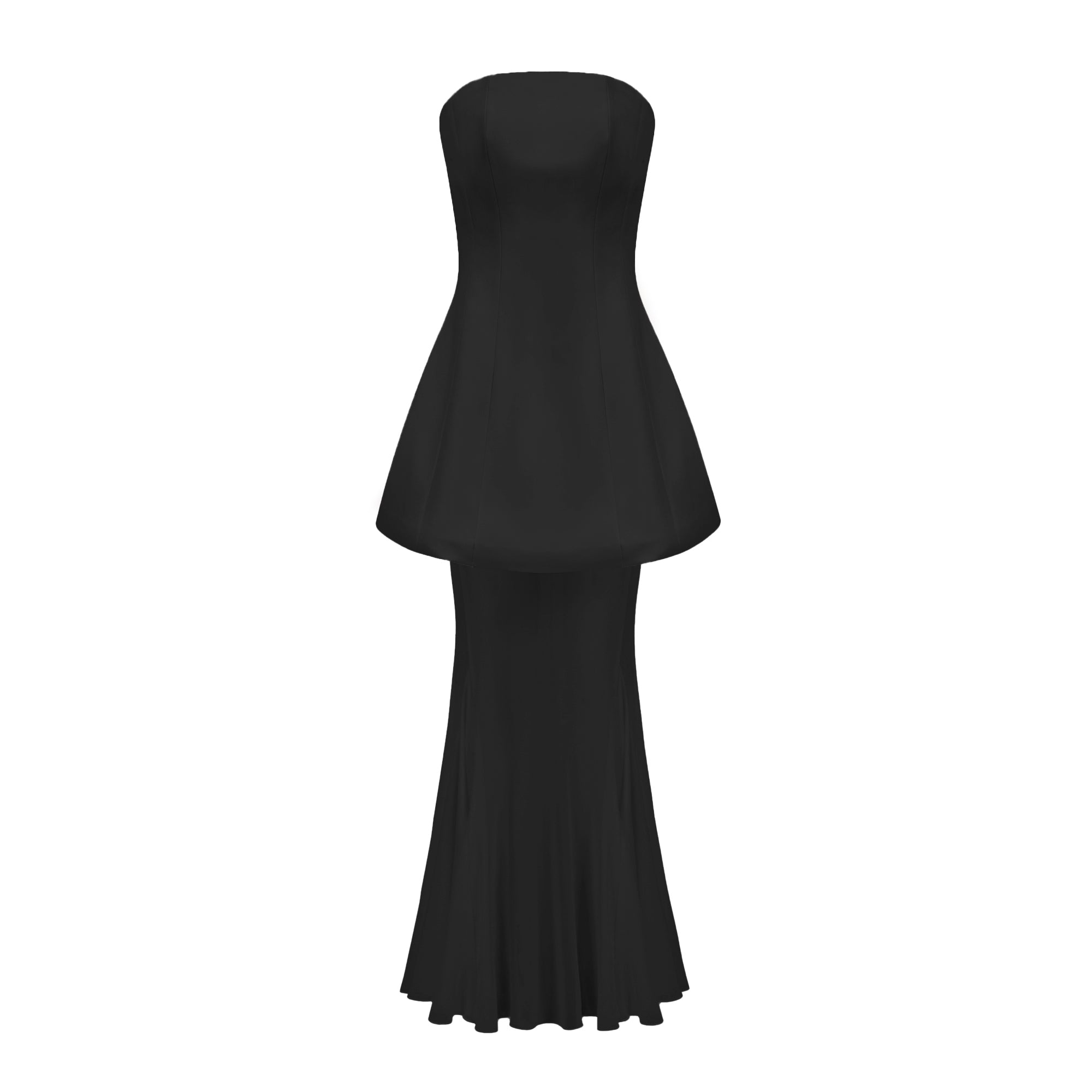 Mélanie Schwarzes Korsettkleid & Netzrock-Set