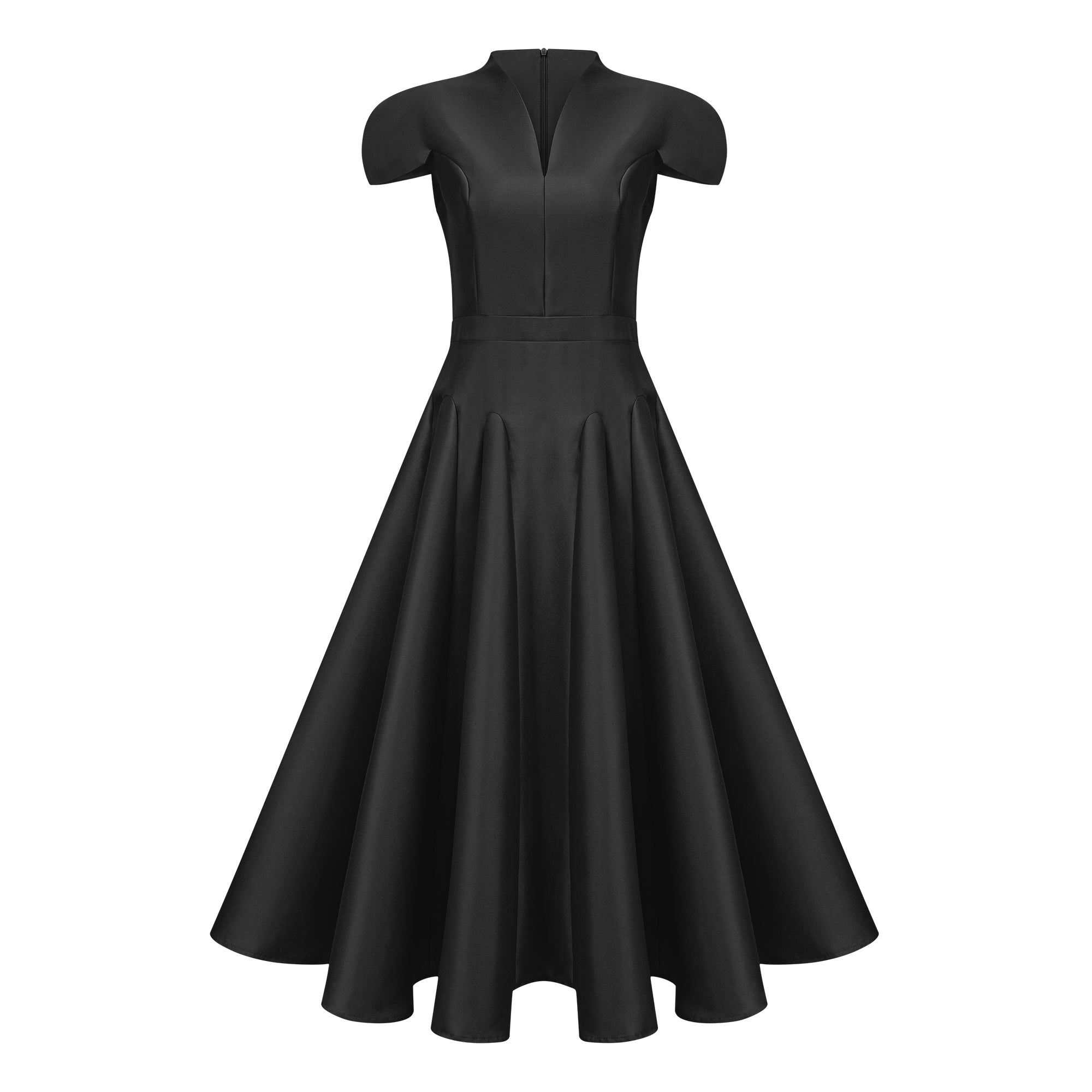 Aventin Rotes Midikleid im Godet-Design