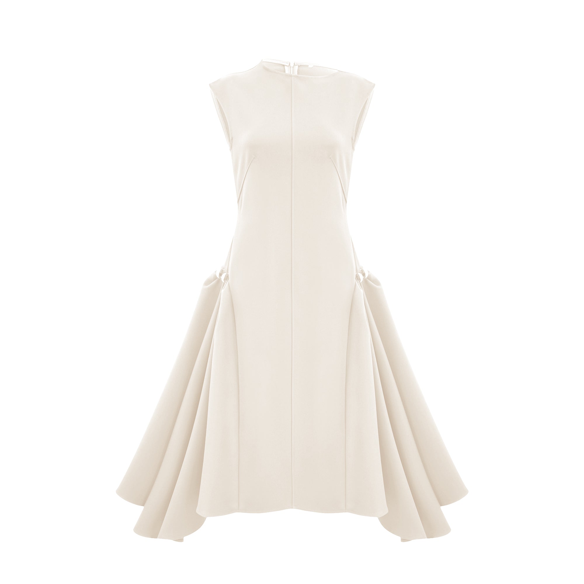 فستان جينيفير متوسط الطول بني غير متماثل