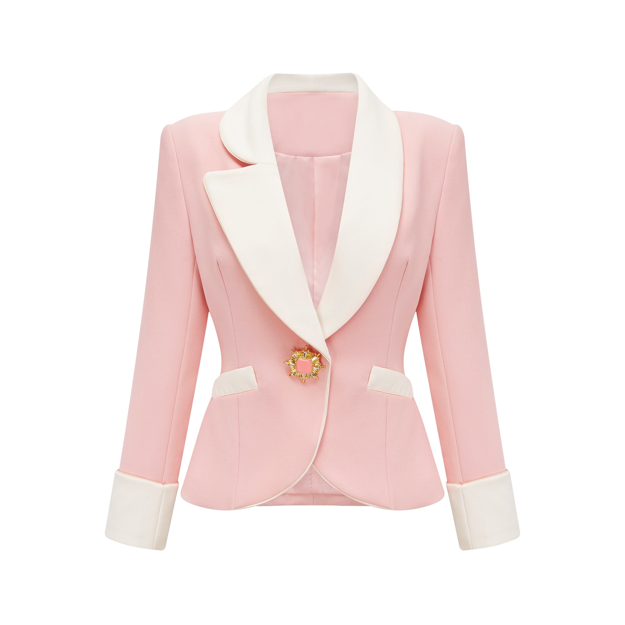 Claretta – passendes Set aus Blazer und Hose im Farbblockdesign