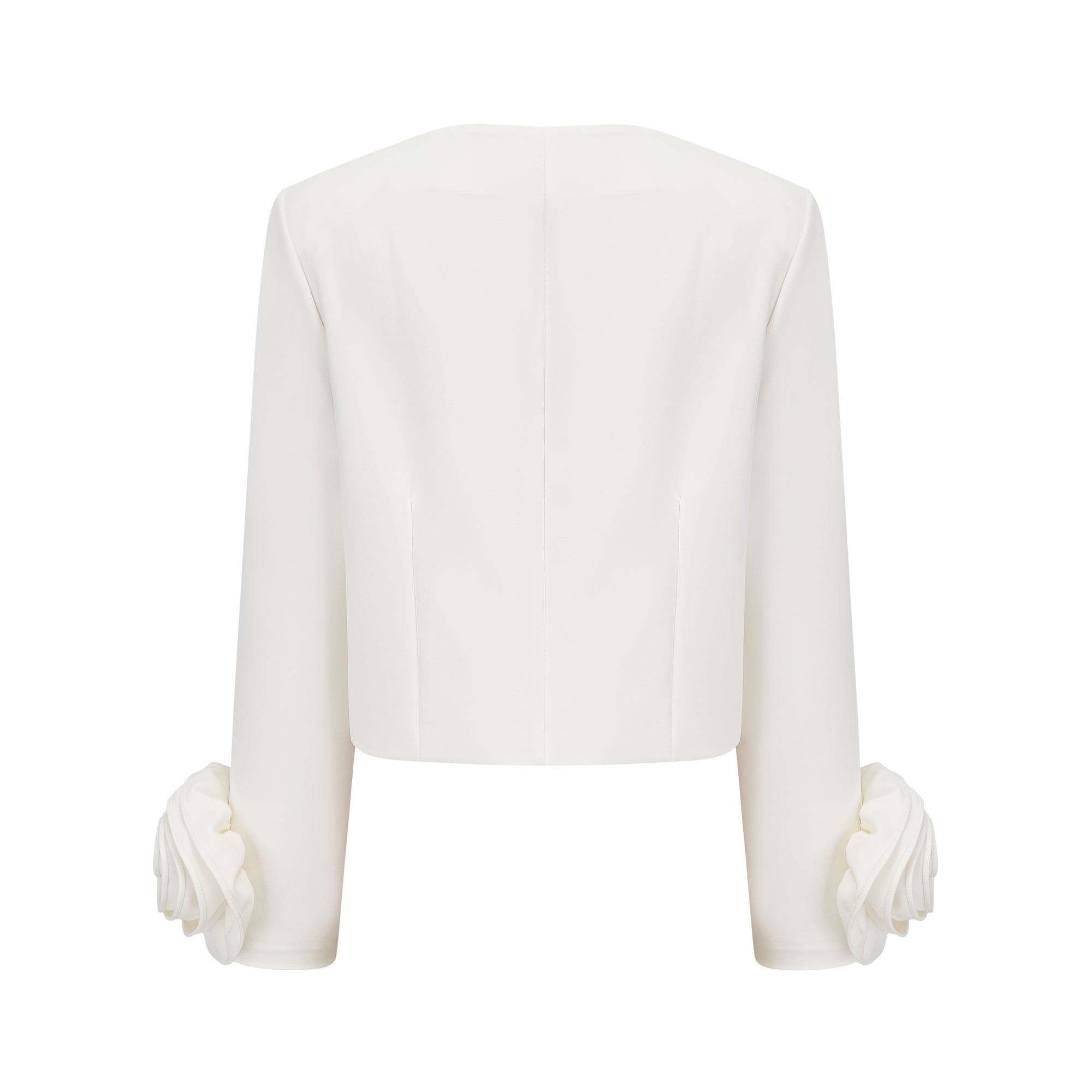 طقم هيلير المكون من بلوزة وتنورة متناسقة ثلاثية الأبعاد باللون الأبيض