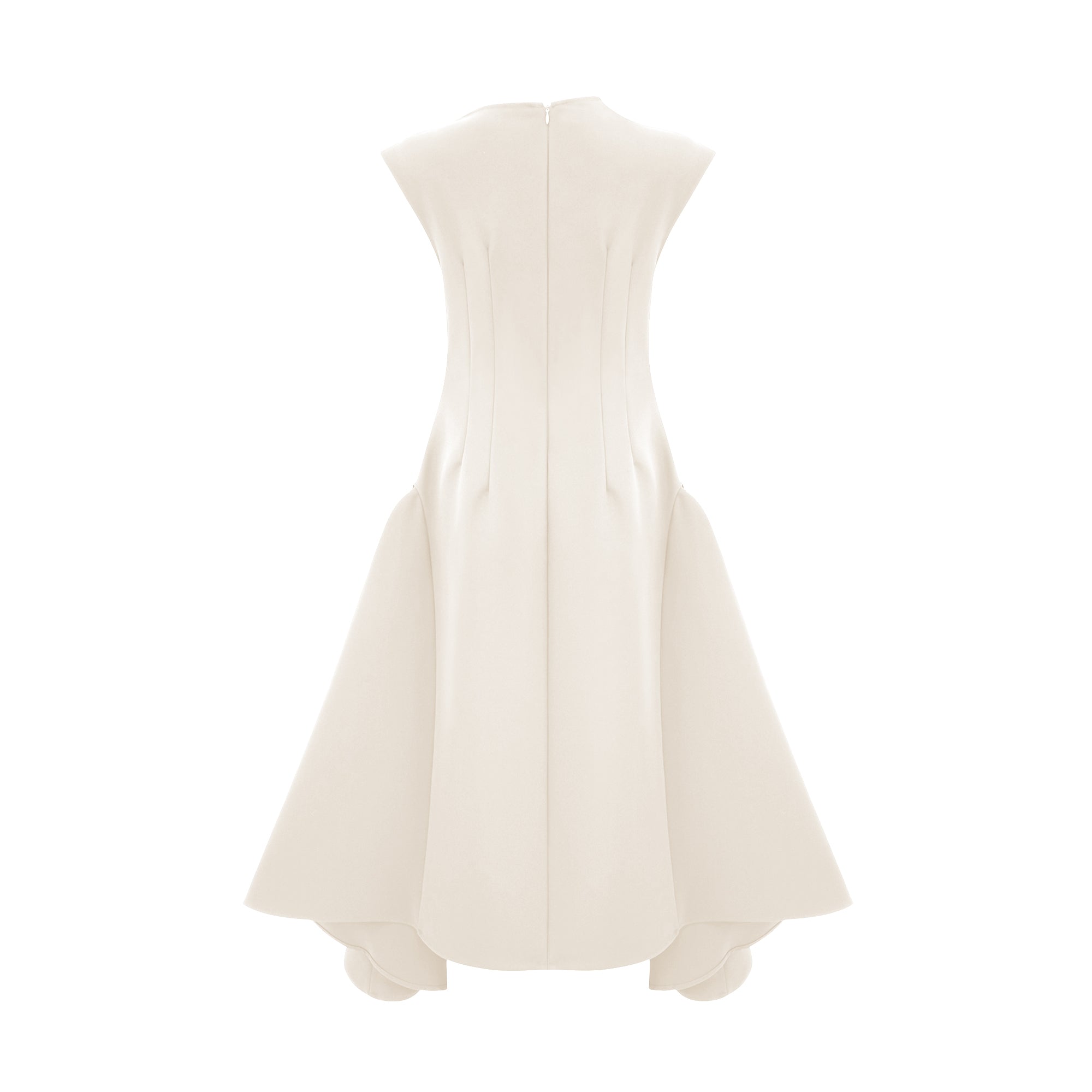 فستان جينيفير متوسط الطول بني غير متماثل