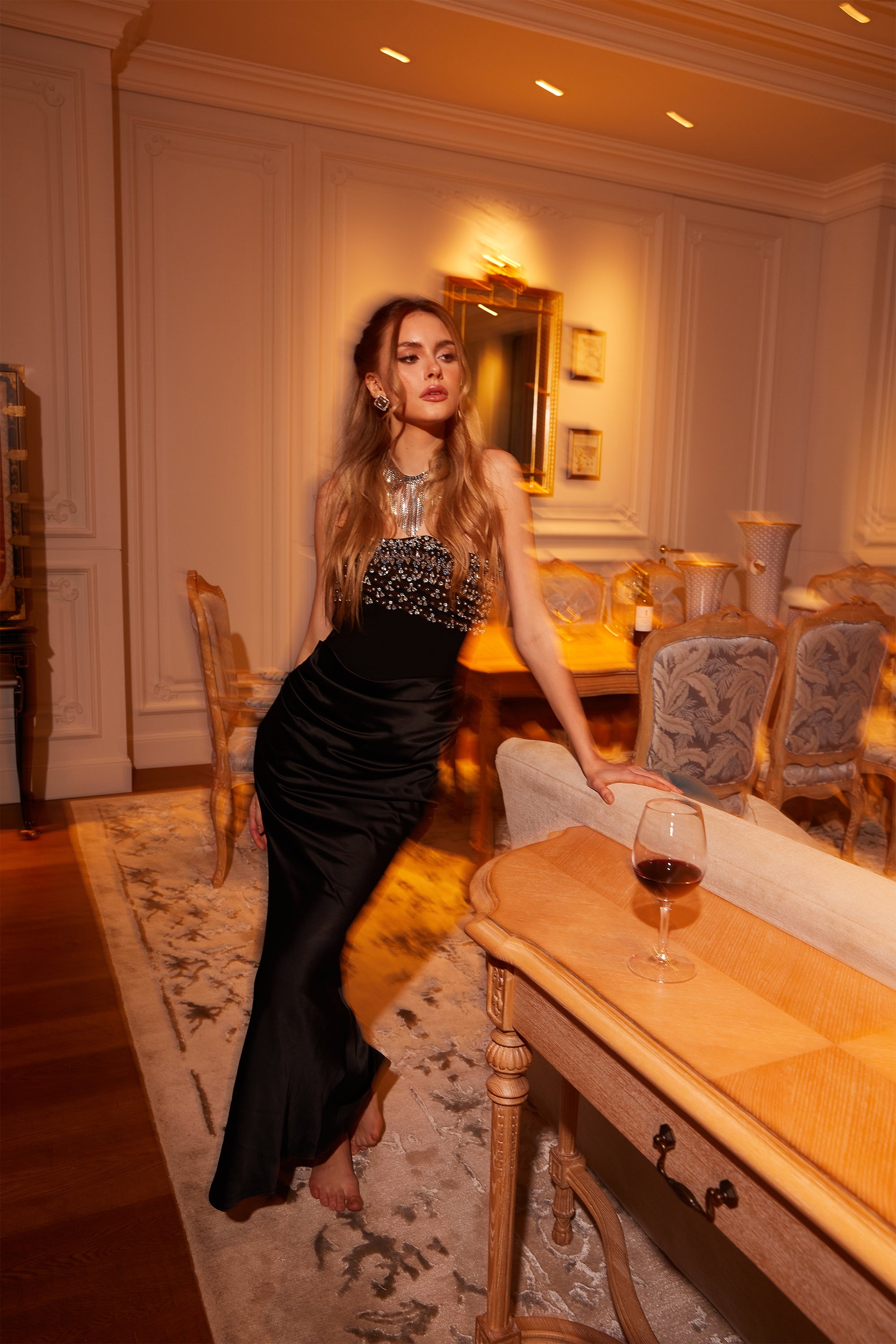 Aurore Crystal Embellished Maxi Dress