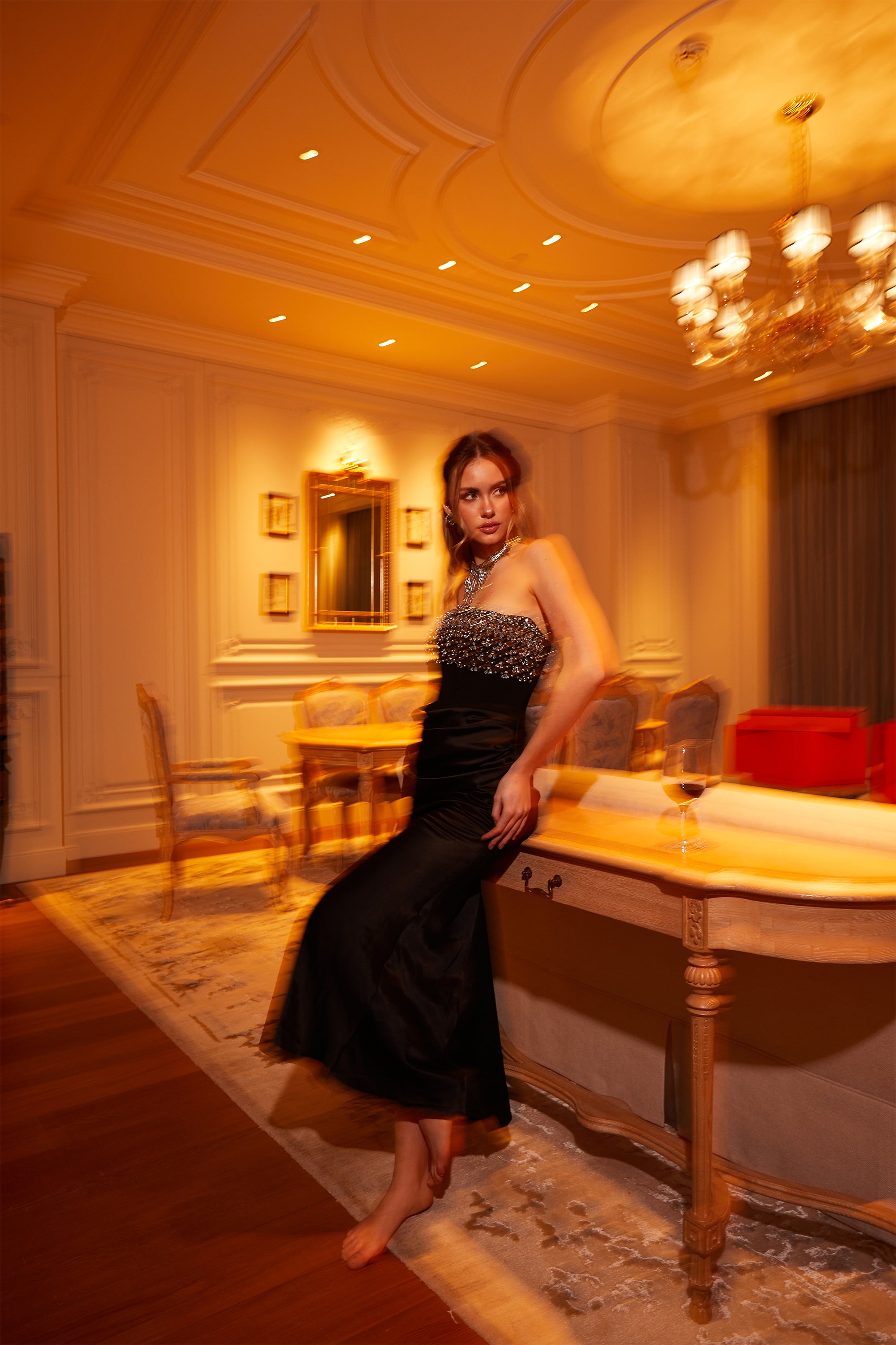 Aurore Crystal Embellished Maxi Dress