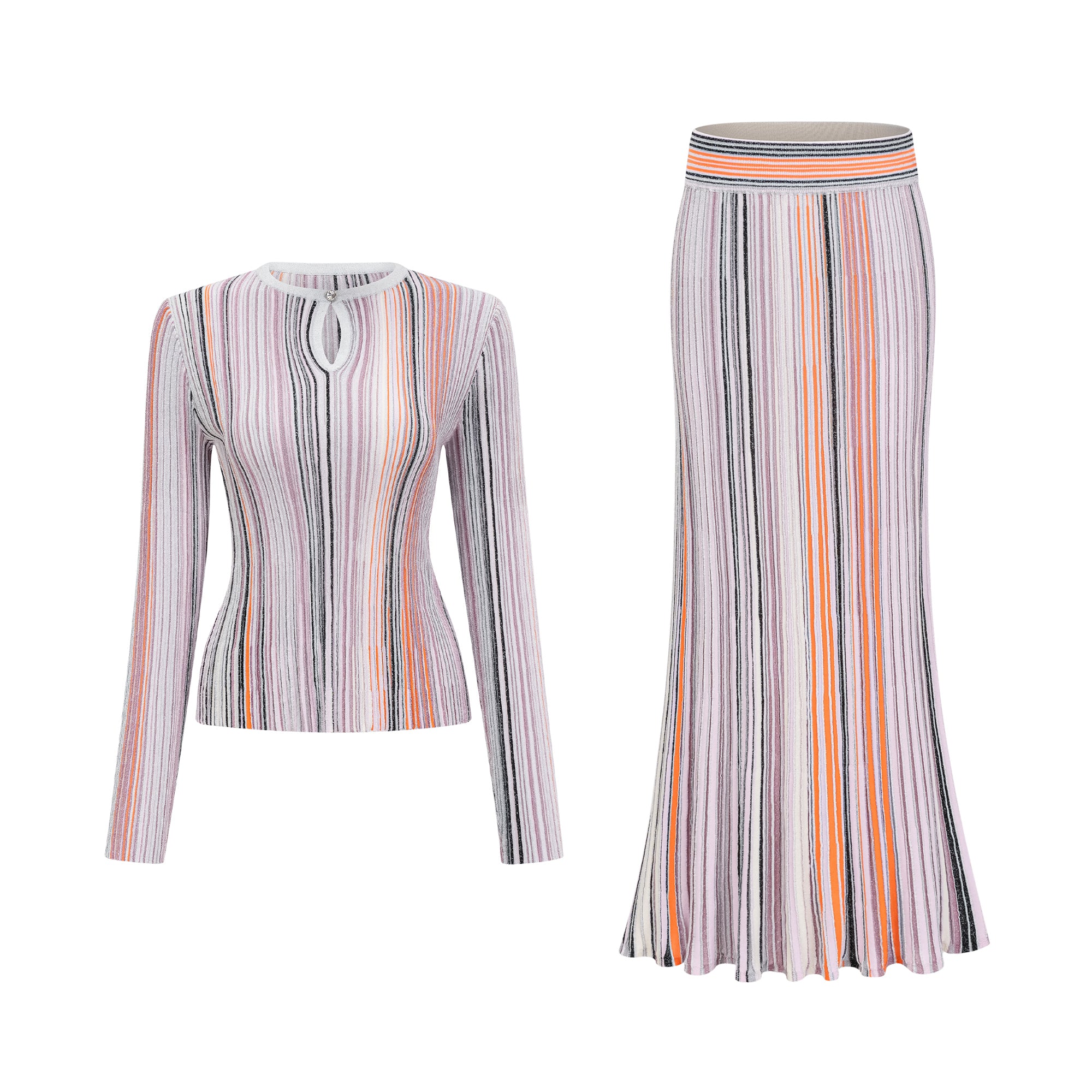 طقم أفروديت المحايد اللامع المطوي المحبوك المطابق