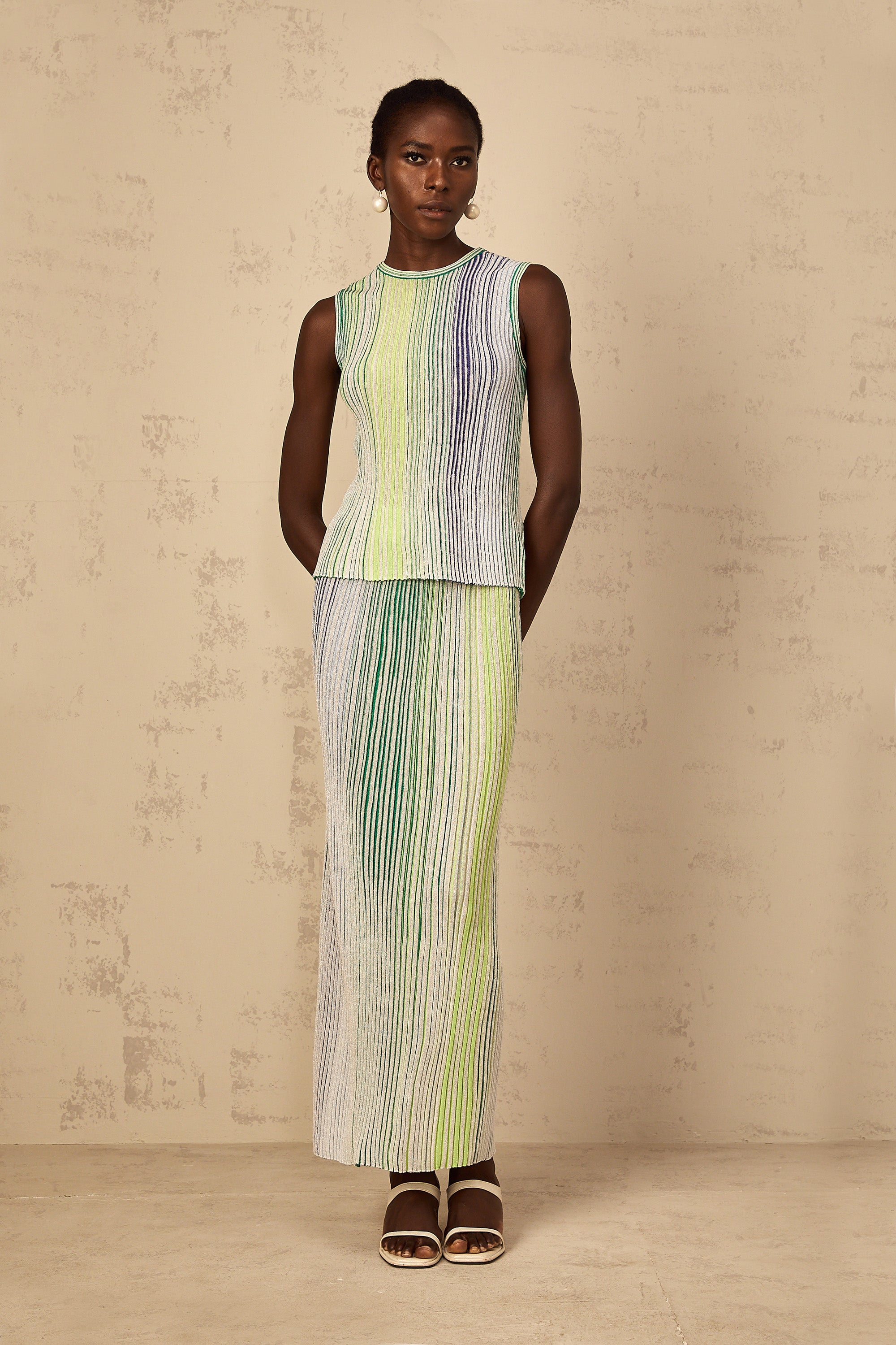 طقم منسوجات مطوية لامعة باللون الأخضر من Ulysse