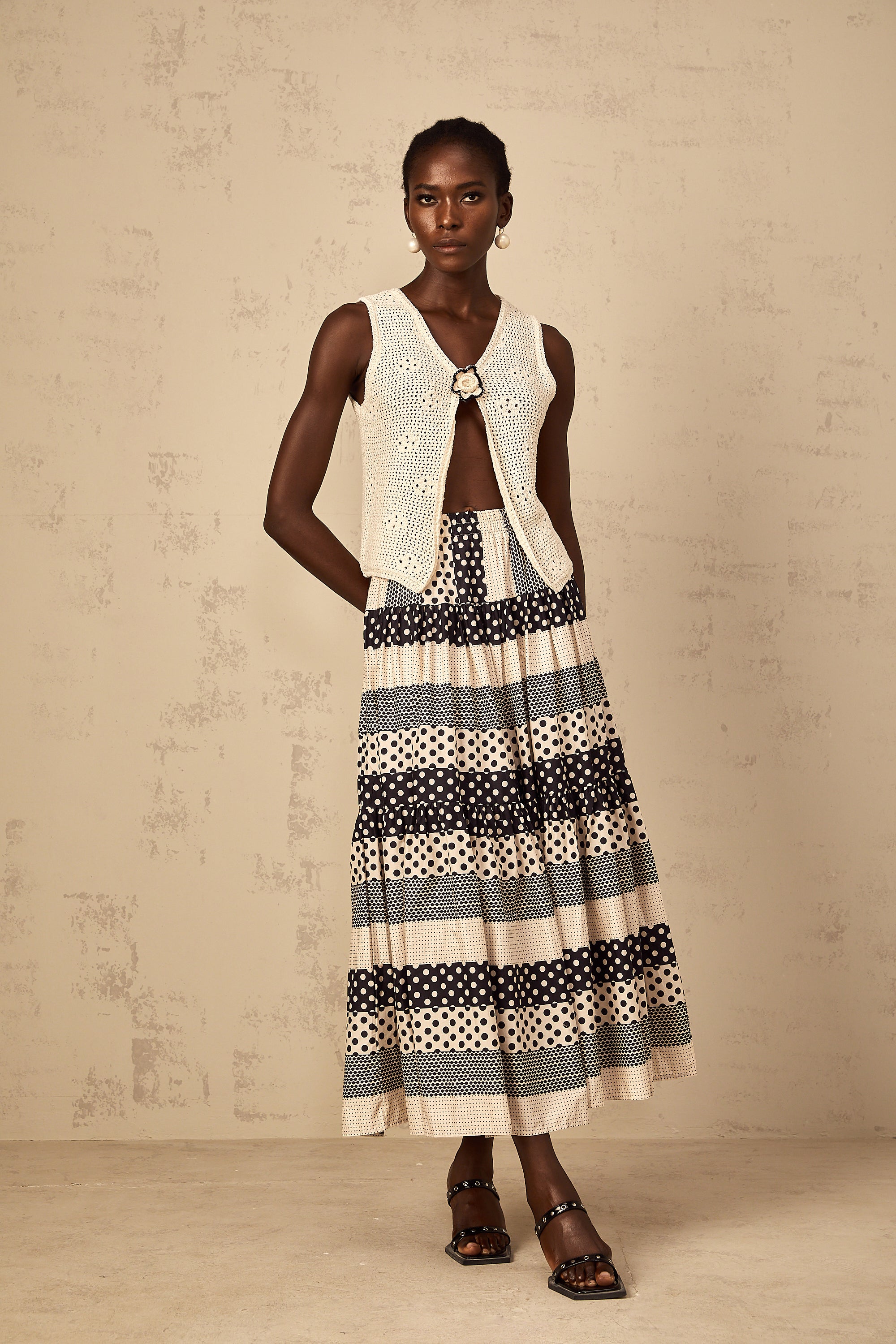 تنورة جوزفين الملونة المنقطة