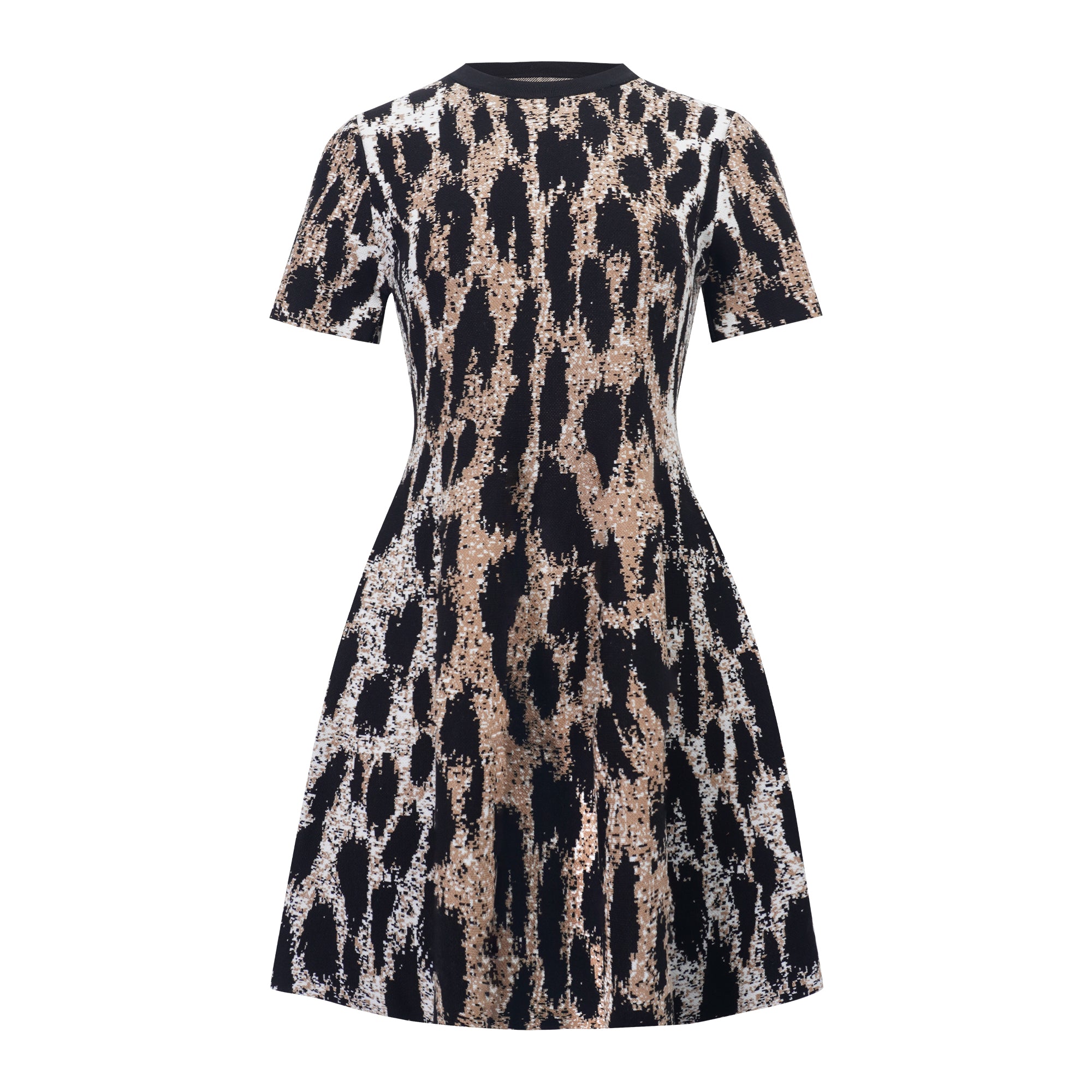 Lucie Brown Leopard Knit Mini Dress