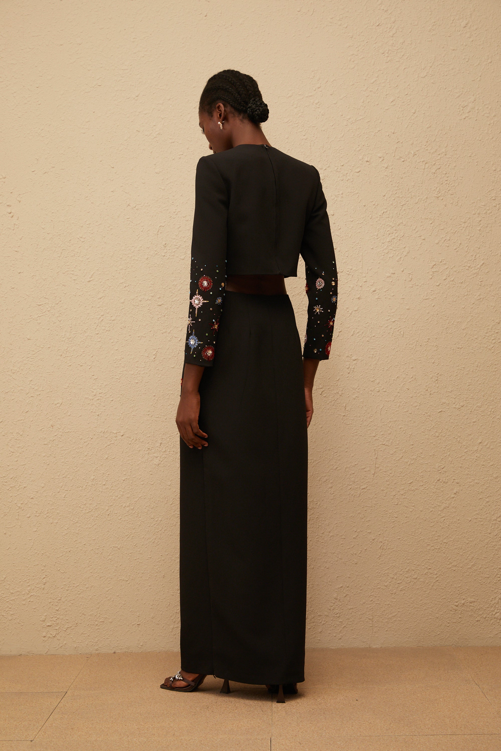 Étoile Black Embellished Top & Skirt Set