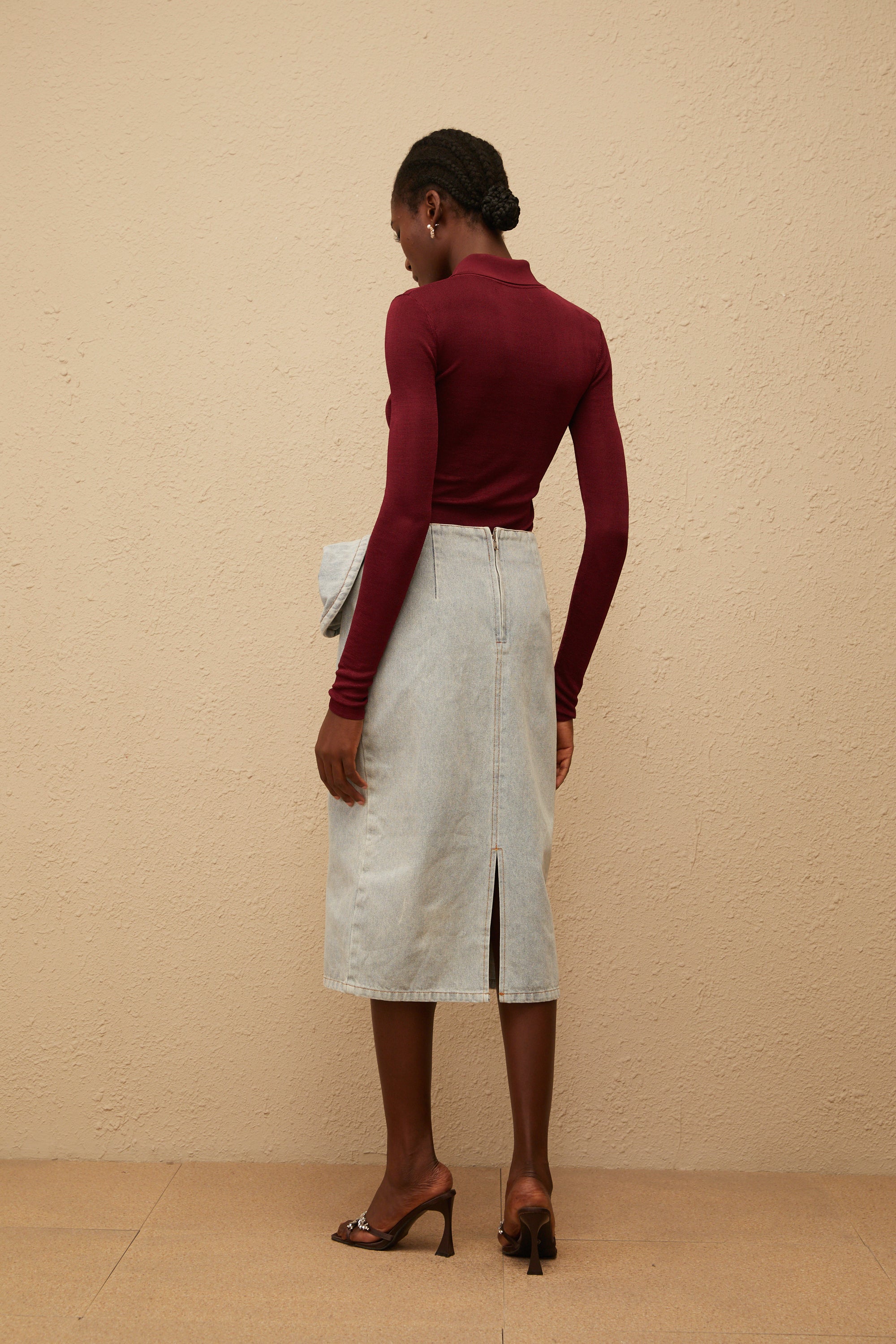 Angeliki – Roter Strick-Body