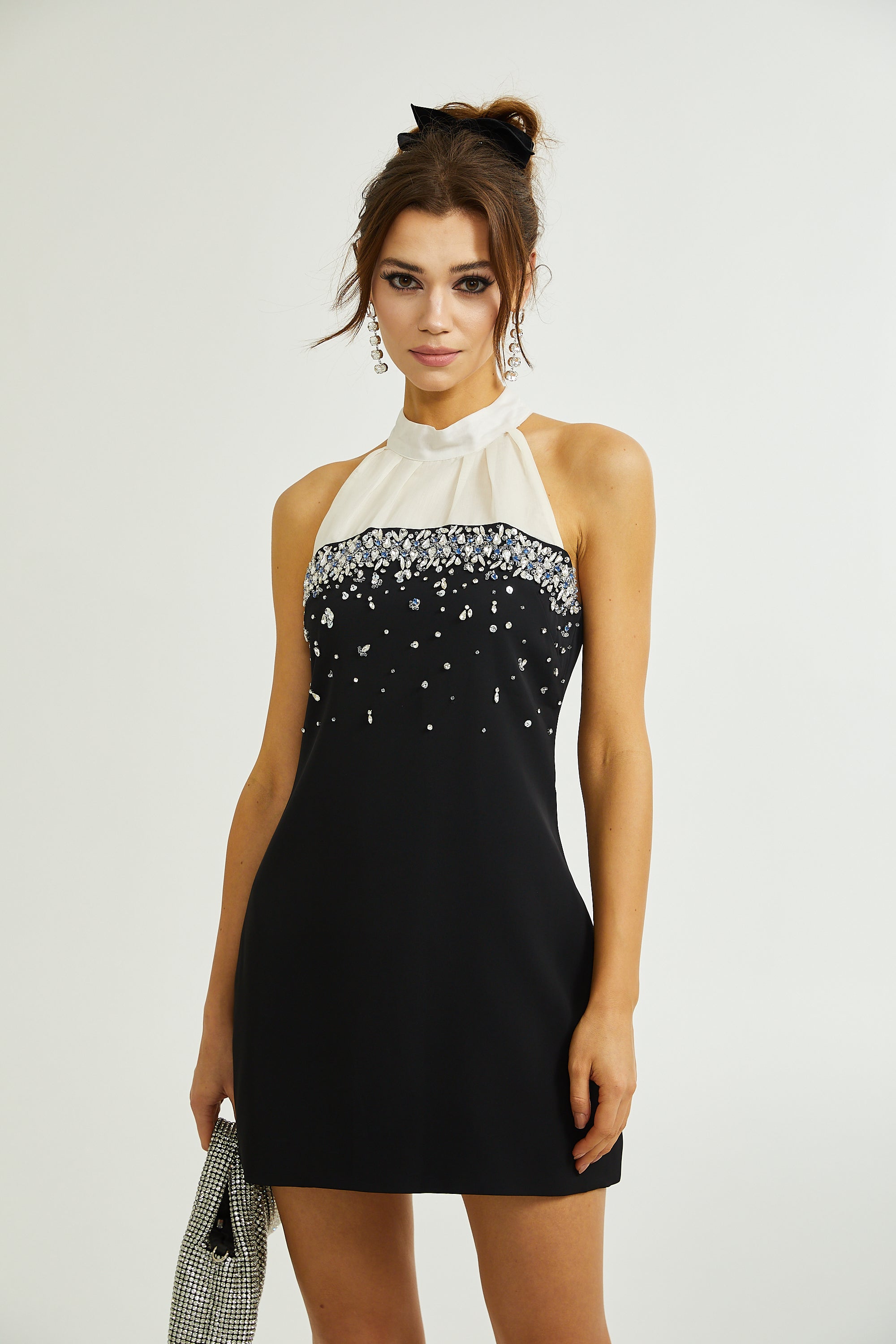 Octavia crystal-embellished mini dress