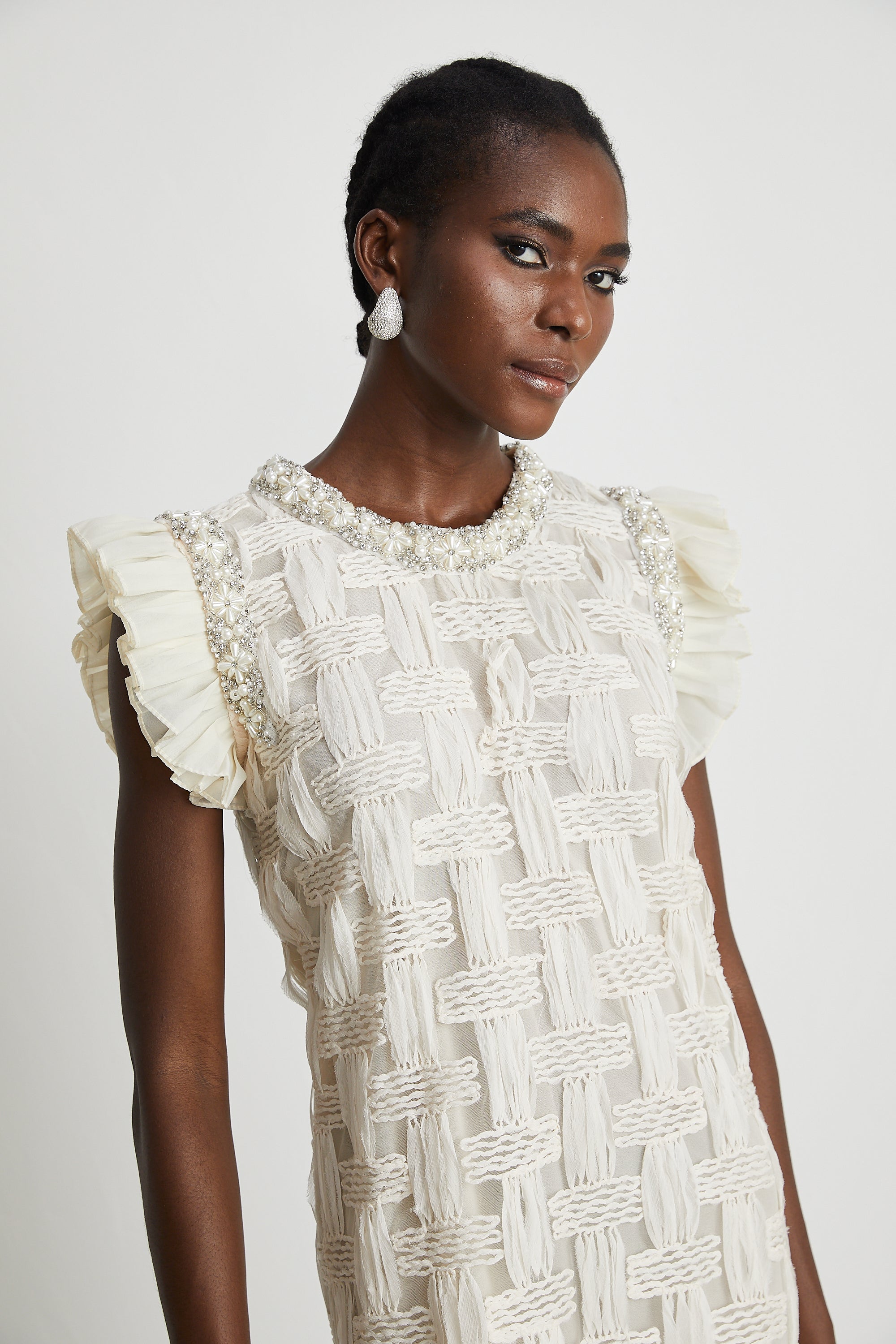 Bernadette interwoven embellished mini dress