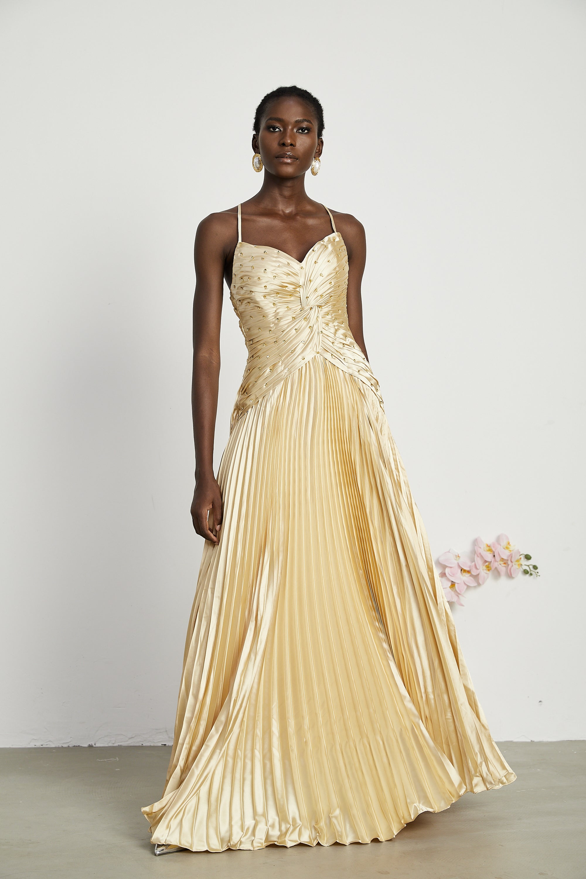 فستان ماكسي مطوي من ايلين