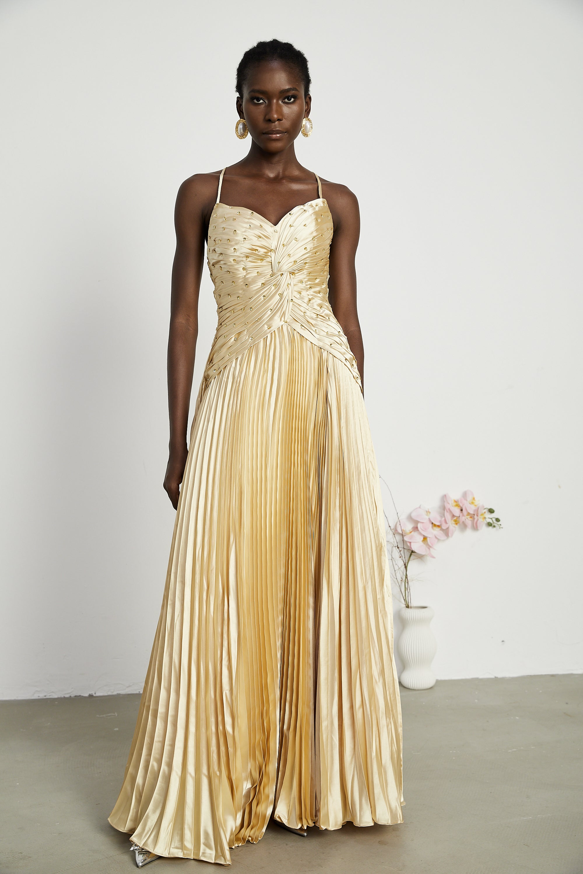 فستان ماكسي مطوي من ايلين