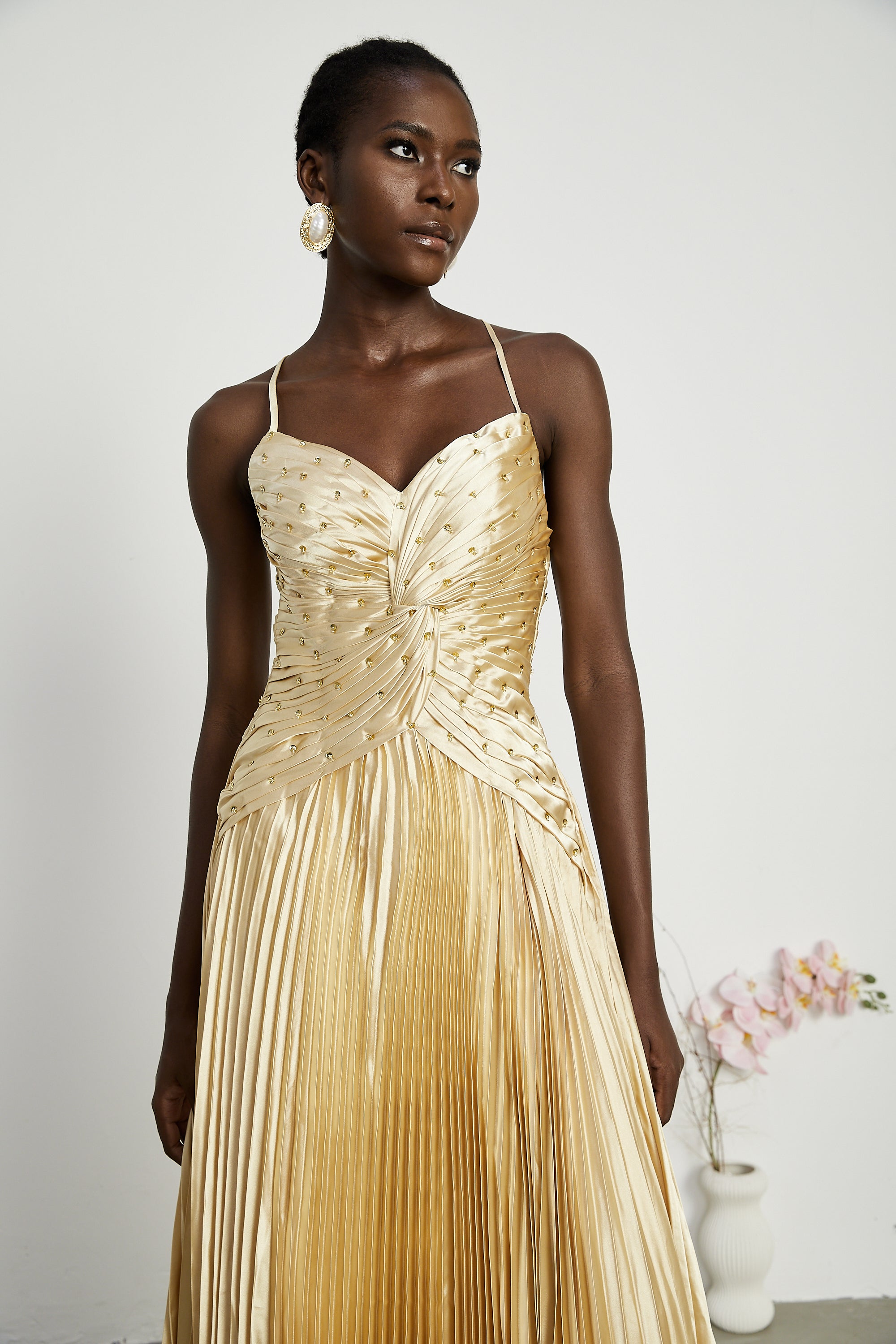 فستان ماكسي مطوي من ايلين