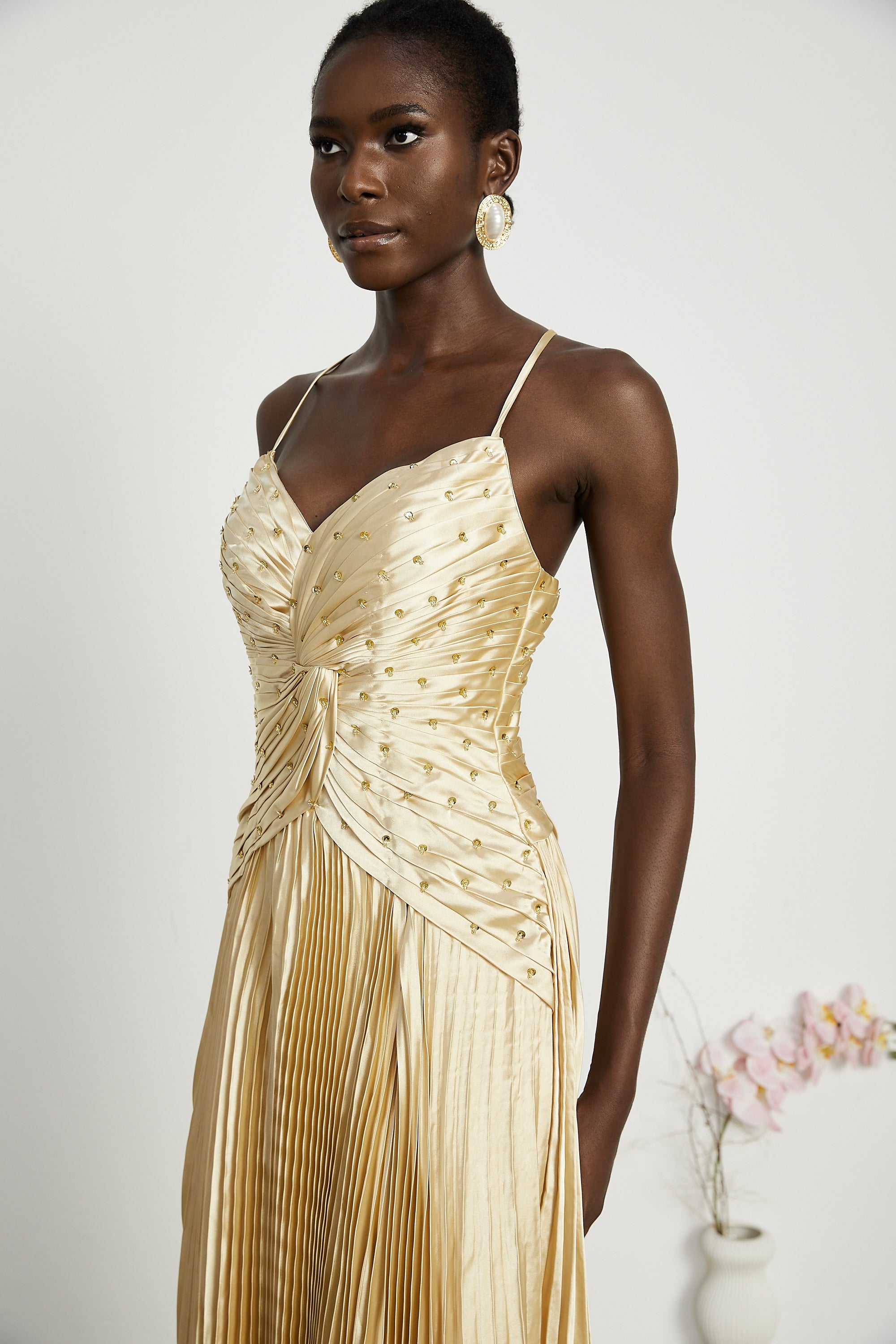 فستان ماكسي مطوي من ايلين