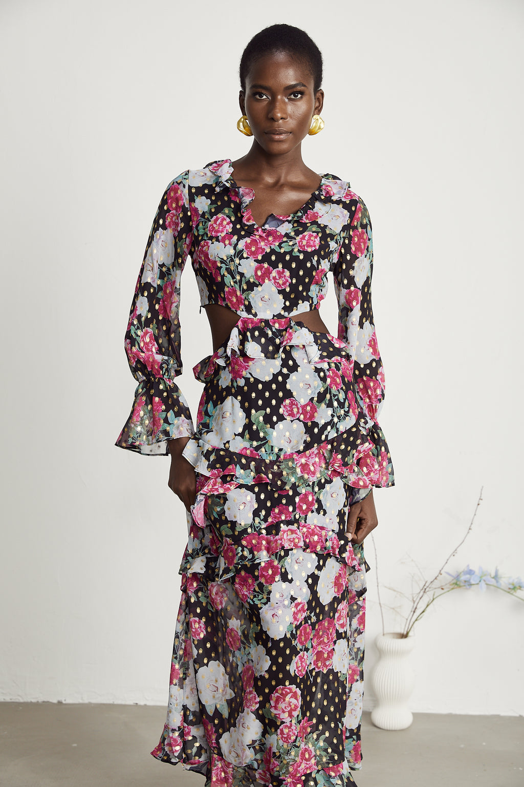 Luna Floral Print Midi Dress main image 0
