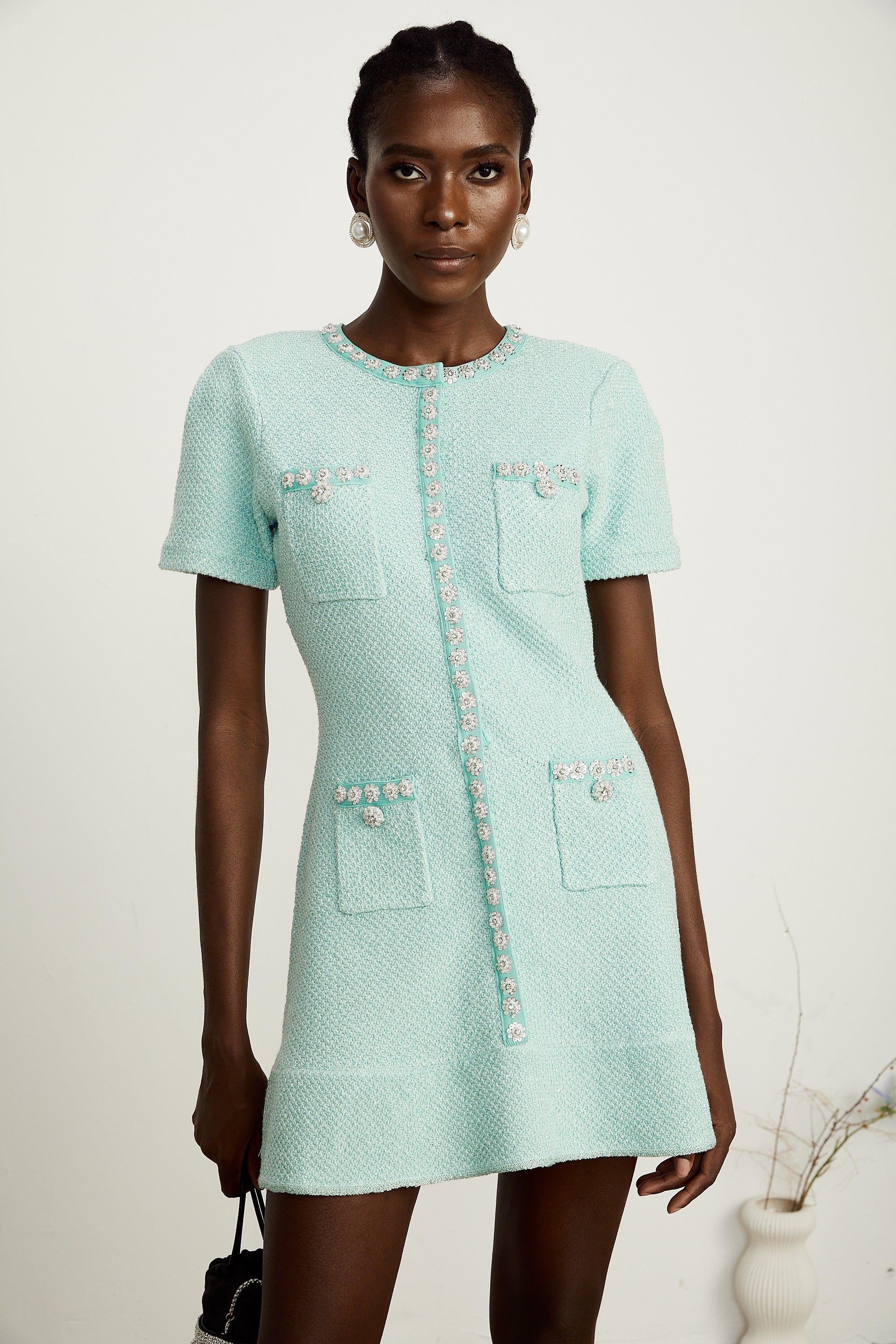 فستان قصير مزين من Jocelyne