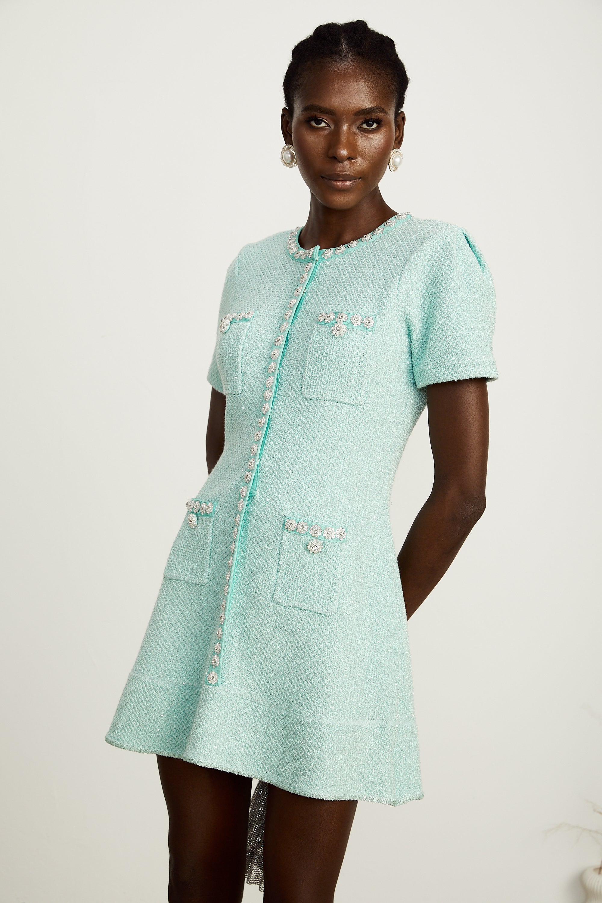 فستان قصير مزين من Jocelyne