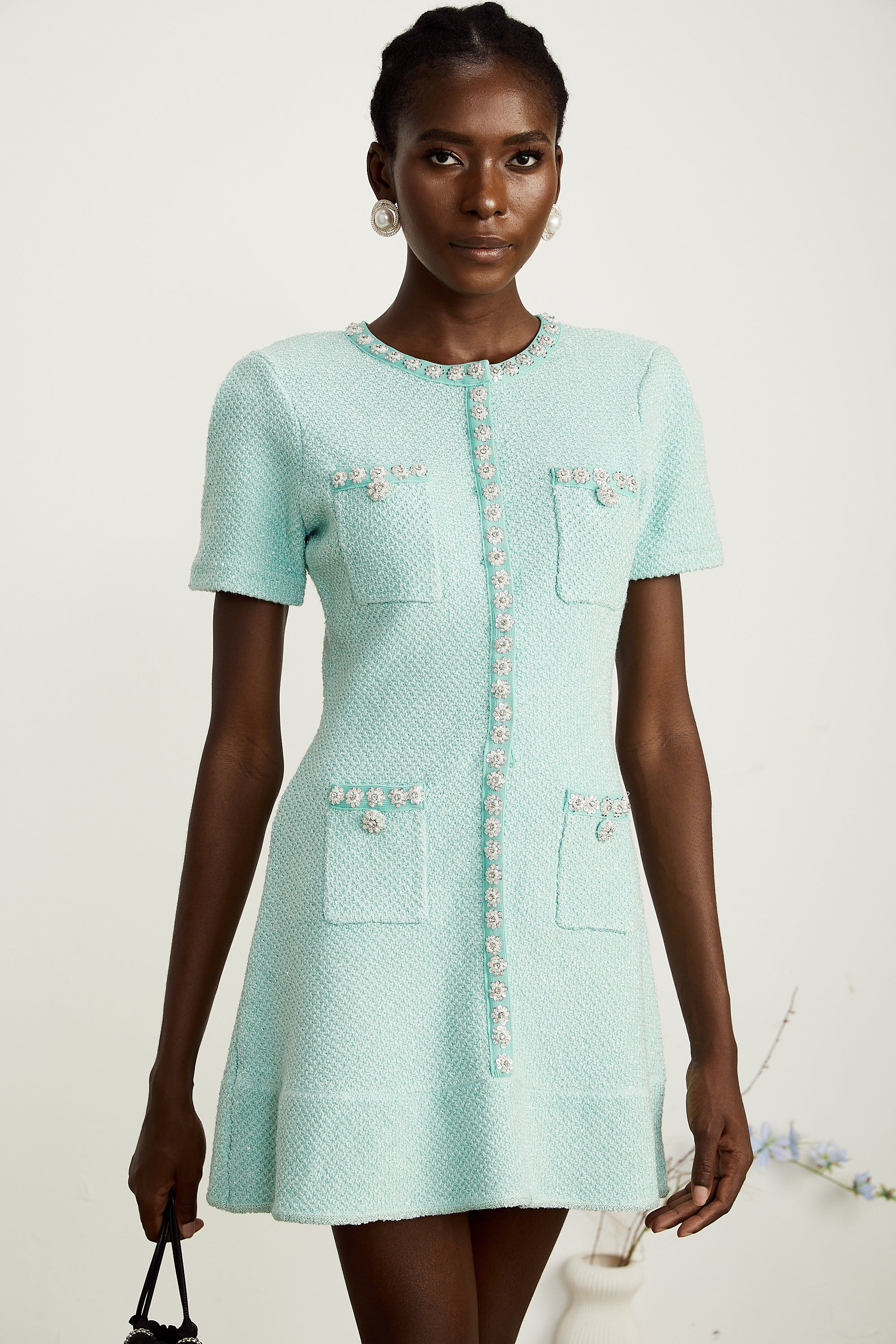 فستان قصير مزين من Jocelyne